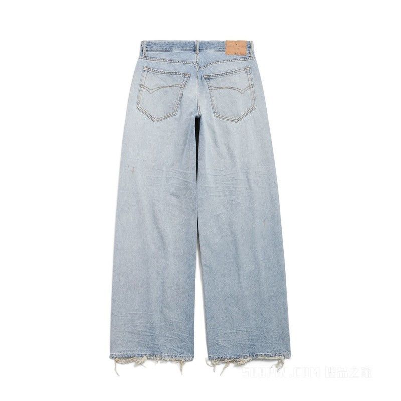 Balenciaga o1w1db10526 Wide Leg Baggy Pants in Blue Size 25" / US 0 / IT 36 - 2 Thumbnail
