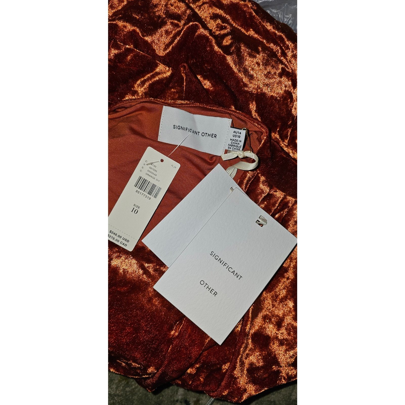 Anthropologie New Significant Other Long-Sleeve Cutout Velvet Midi Dress Size L / US 10 / IT 46 - 6 Thumbnail