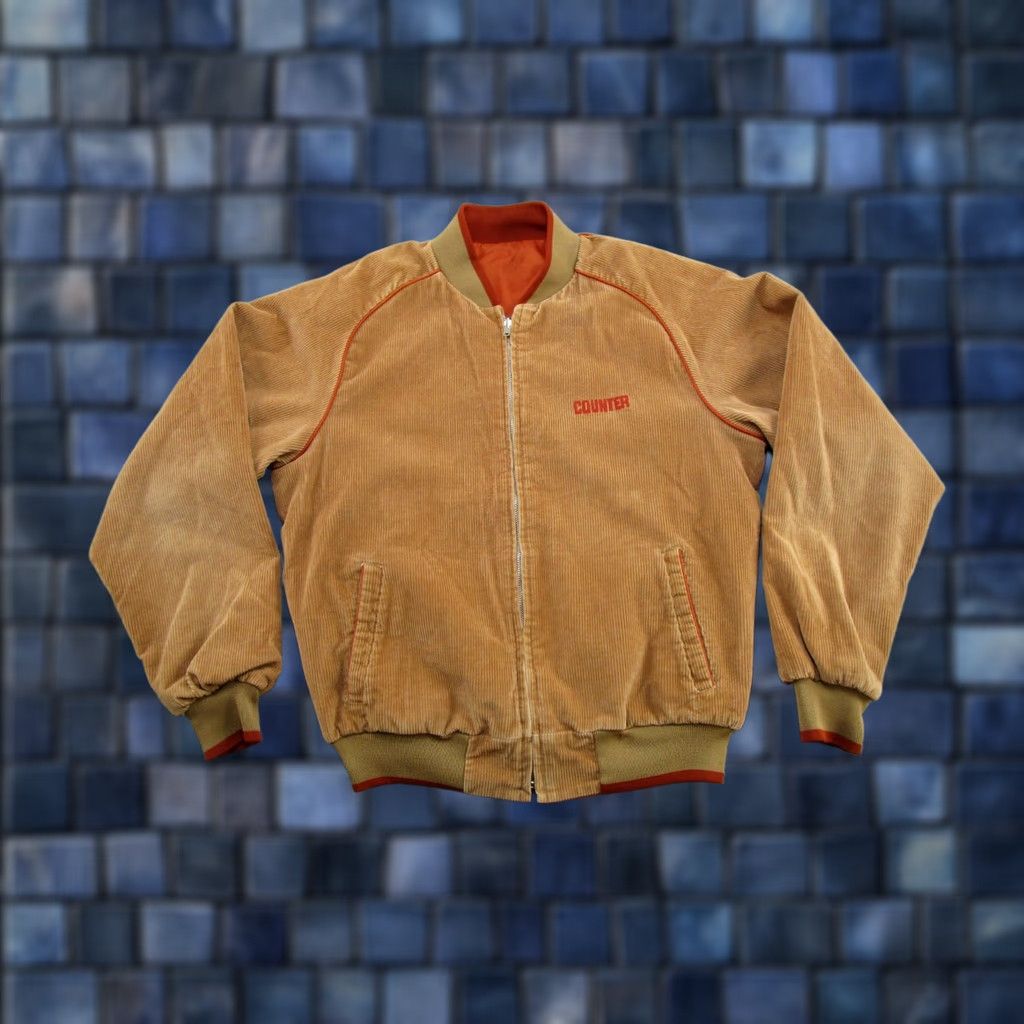 Logo 7 VINTAGE Swingster Jacket Men L Brown Corduroy Reversible Logo Bomber 90s Style Old School Seasonal Size US L / EU 52-54 / 3 - 1 Thumbnail