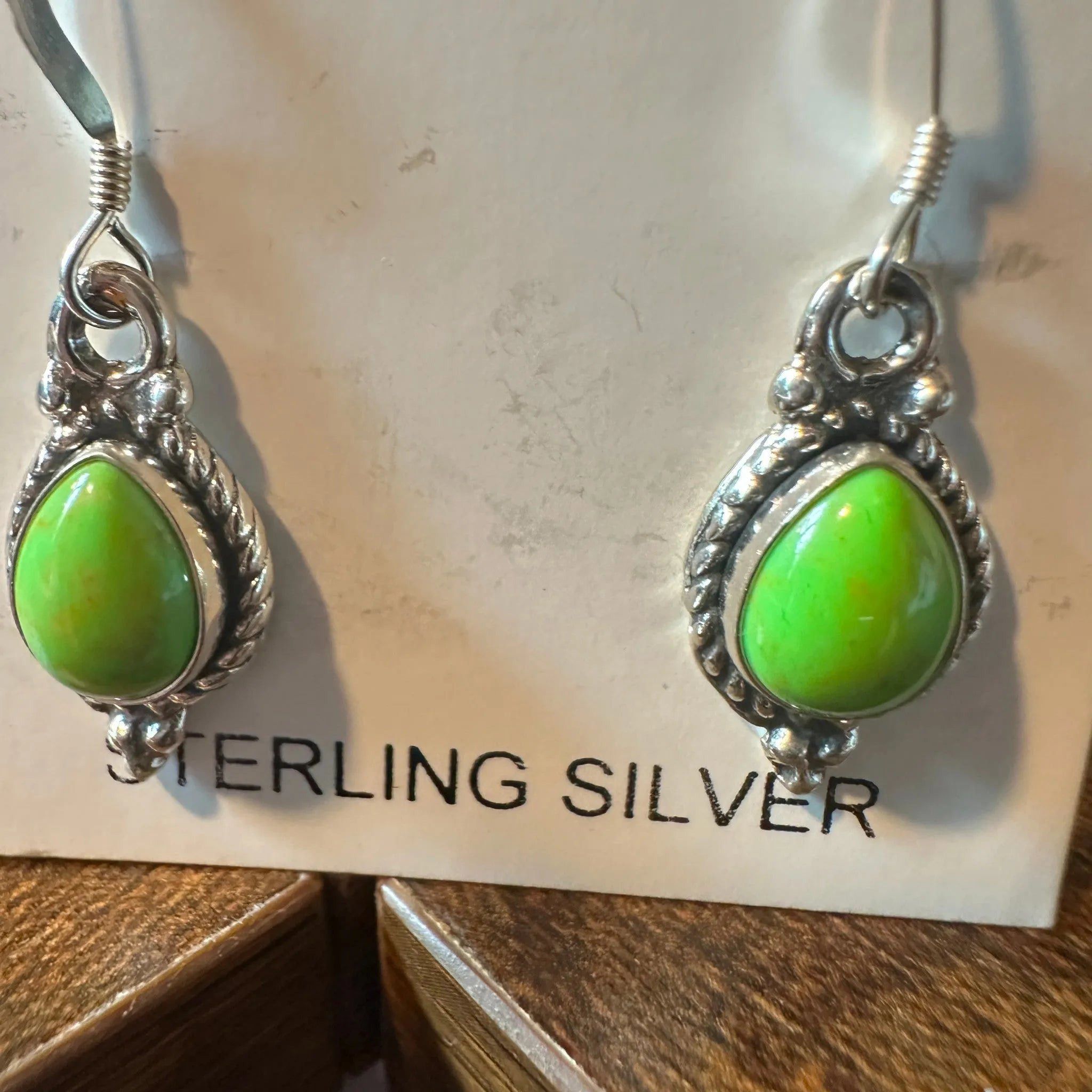 Other ChicTreasures: Sterling Silver & Aventurine Earrings Size ONE SIZE - 2 Thumbnail