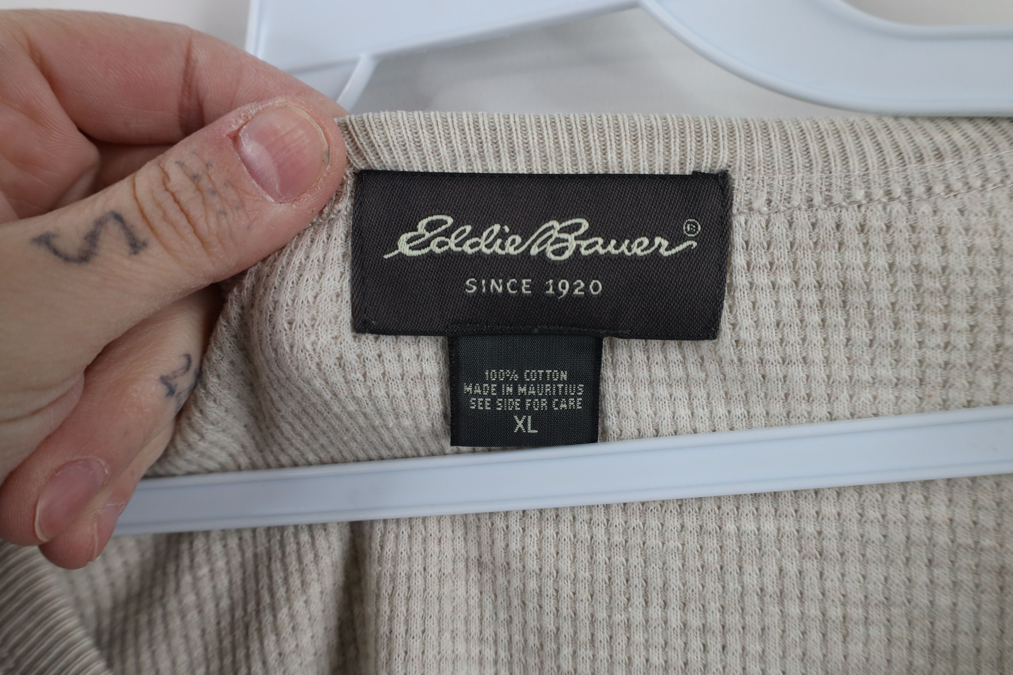 Eddie Bauer × Vintage Vintage 90s Eddie Bauer Waffle Knit Long Sleeve T-Shirt Size US XL / EU 56 / 4 - 6 Thumbnail