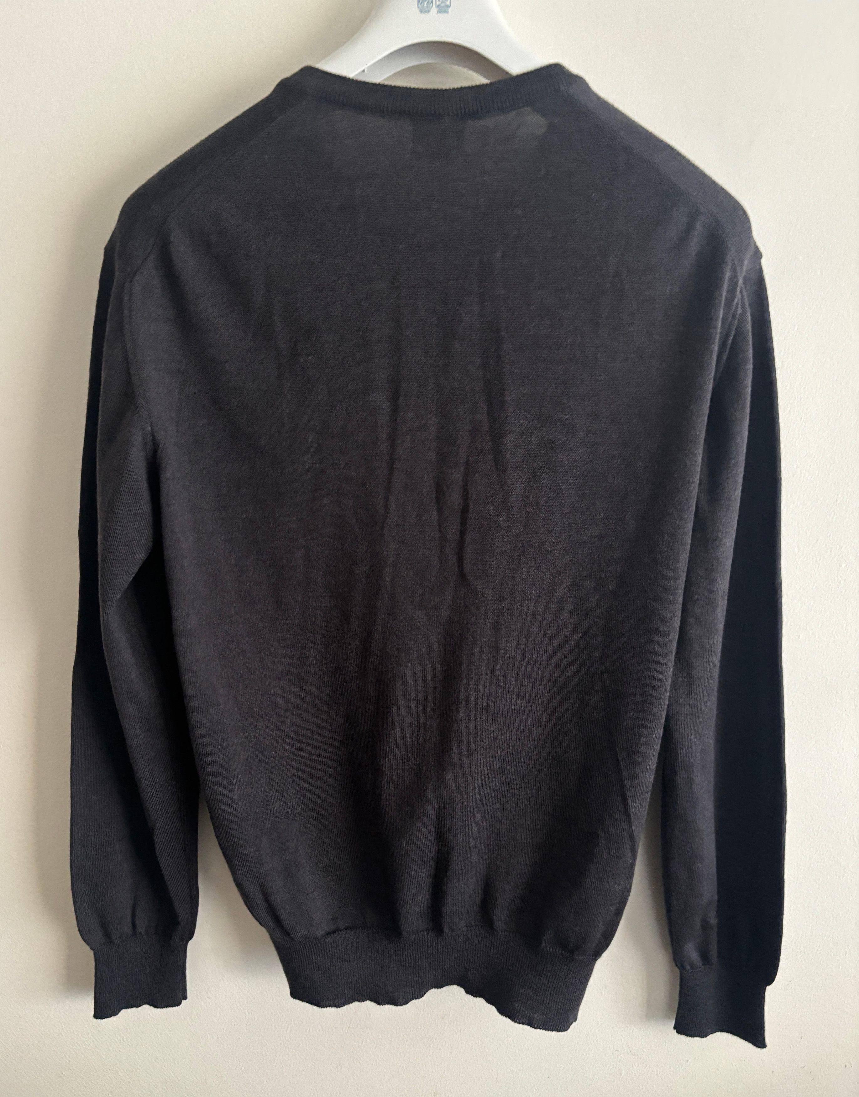 Dalmine $220 Grey Fine Merino Wool V-neck Wool Sweater - 42 / Large Size US L / EU 52-54 / 3 - 6 Thumbnail