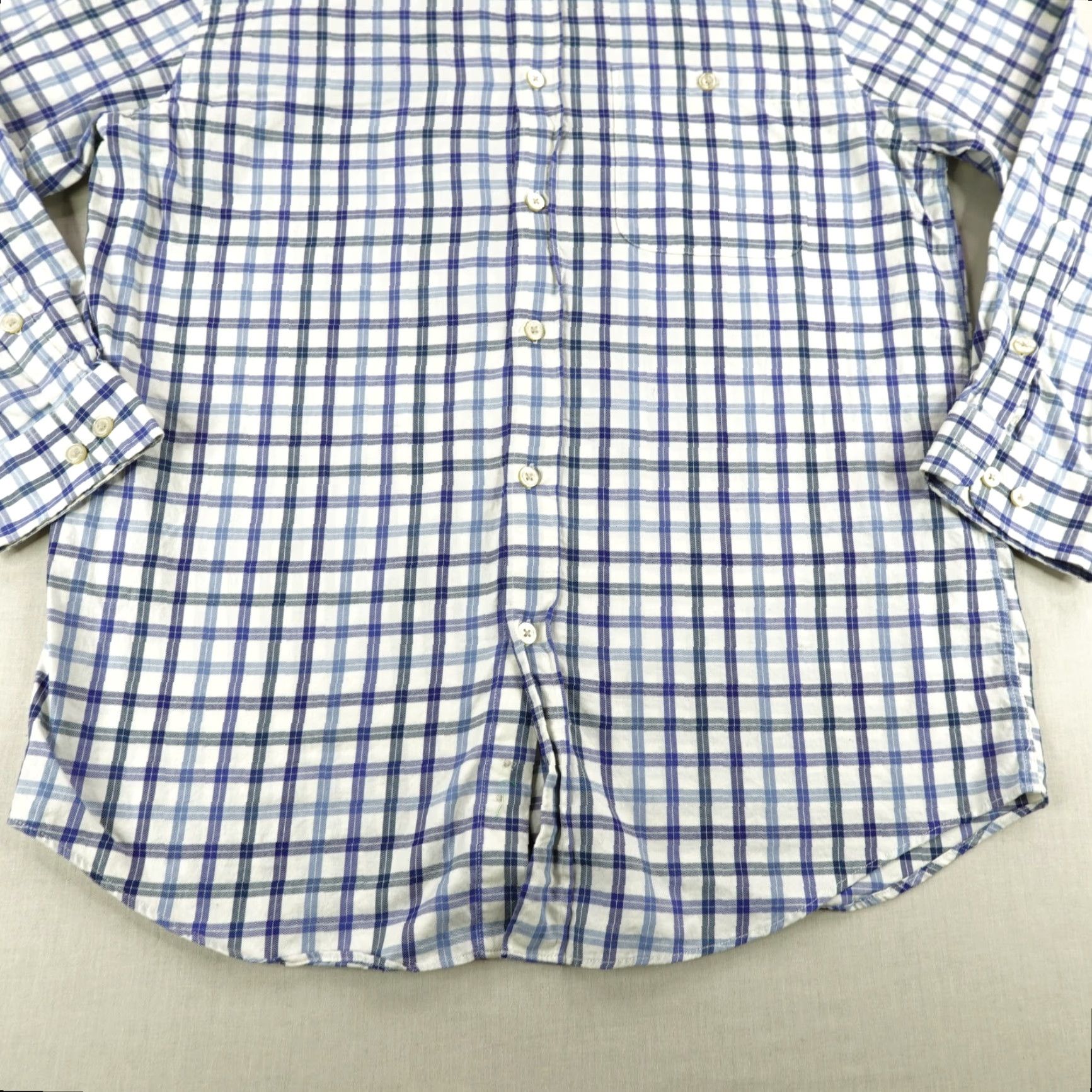 Orvis VINTAGE Orvis Shirt Men Large Blue White Plaid Flannel Casual Button-Up with Pockets Size US L / EU 52-54 / 3 - 4 Thumbnail
