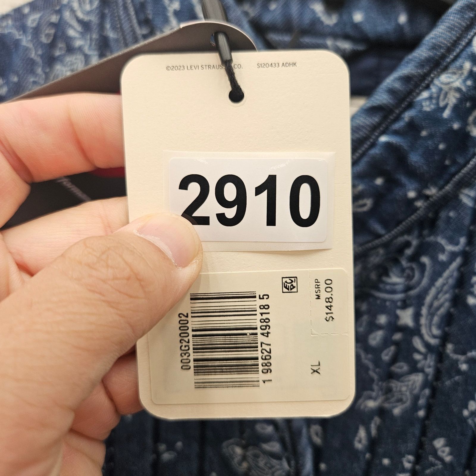 Levi's LEVI'S WOMEN'S XL LOTTIE LINER JACKET INDIGO BANDANA BLUE Size XL / US 12-14 / IT 48-50 - 6 Thumbnail