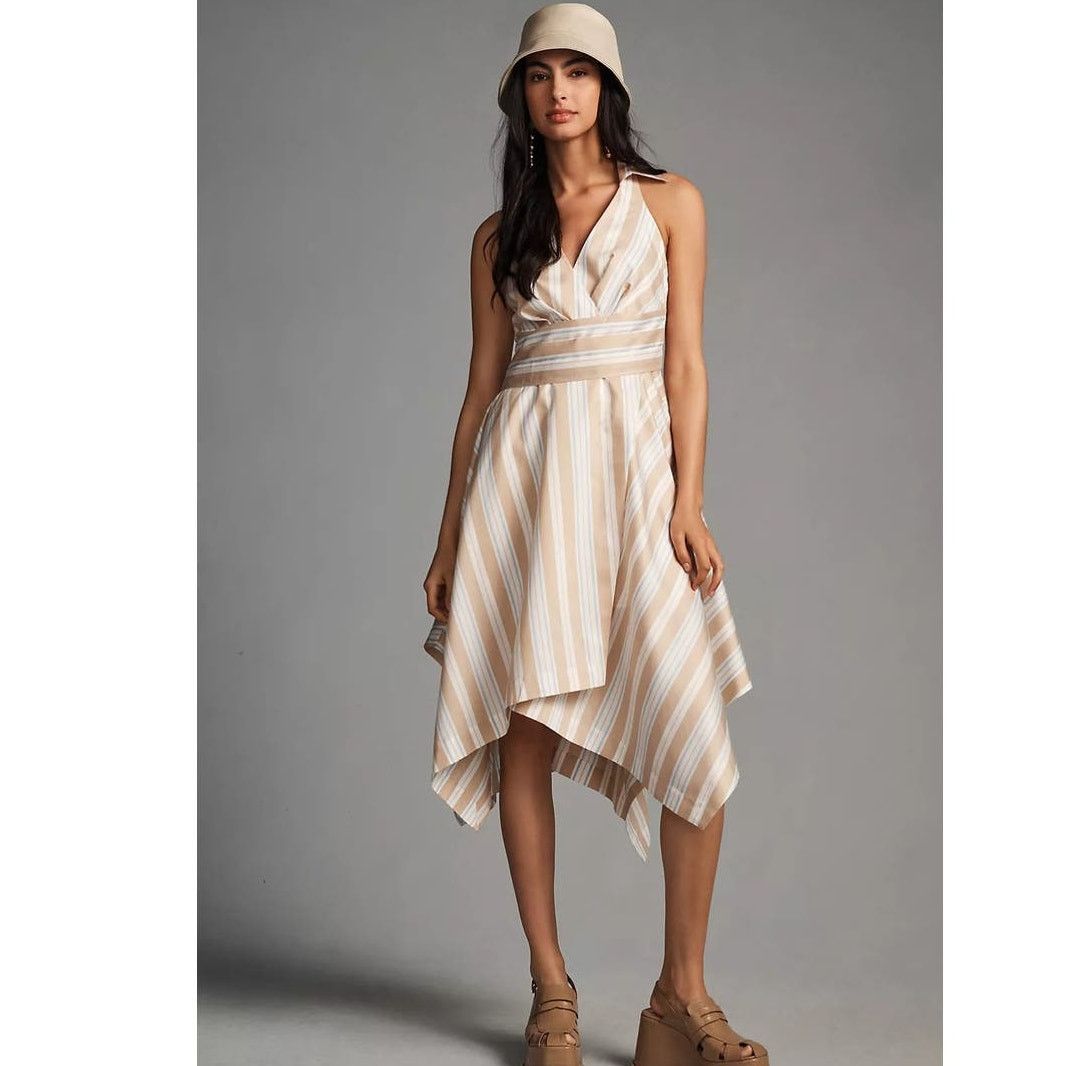 Anthropologie New Anthropologie Maeve Asymmetrical Wrap Shirt Dress $180 Size XL / US 12-14 / IT 48-50 - 6 Thumbnail