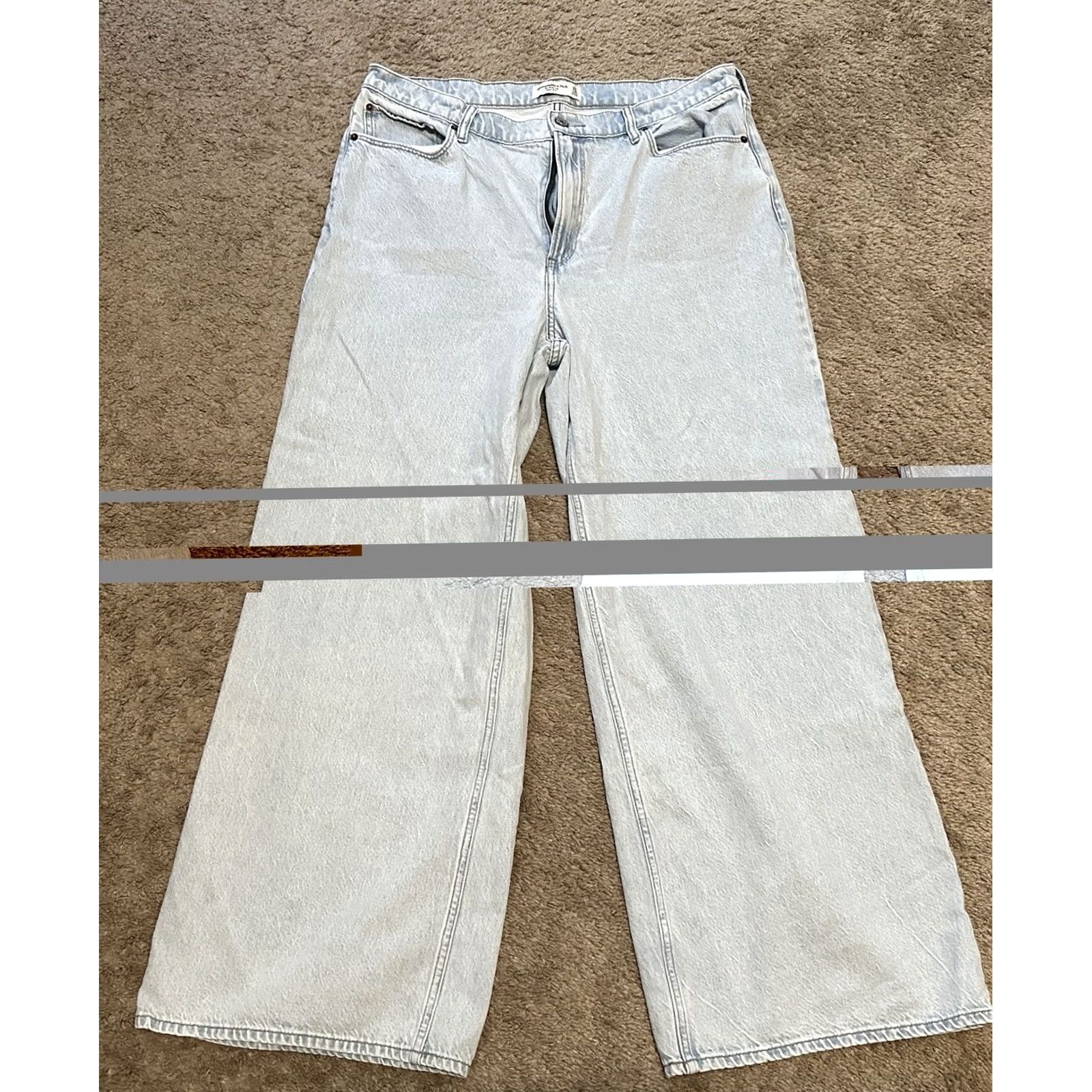 Abercrombie & Fitch Abercrombie & Fitch Jeans Wide Leg High Rise Full-Length Light Wash 34 Blue Women Size 24" / US 00 / IT 34 - 2 Thumbnail