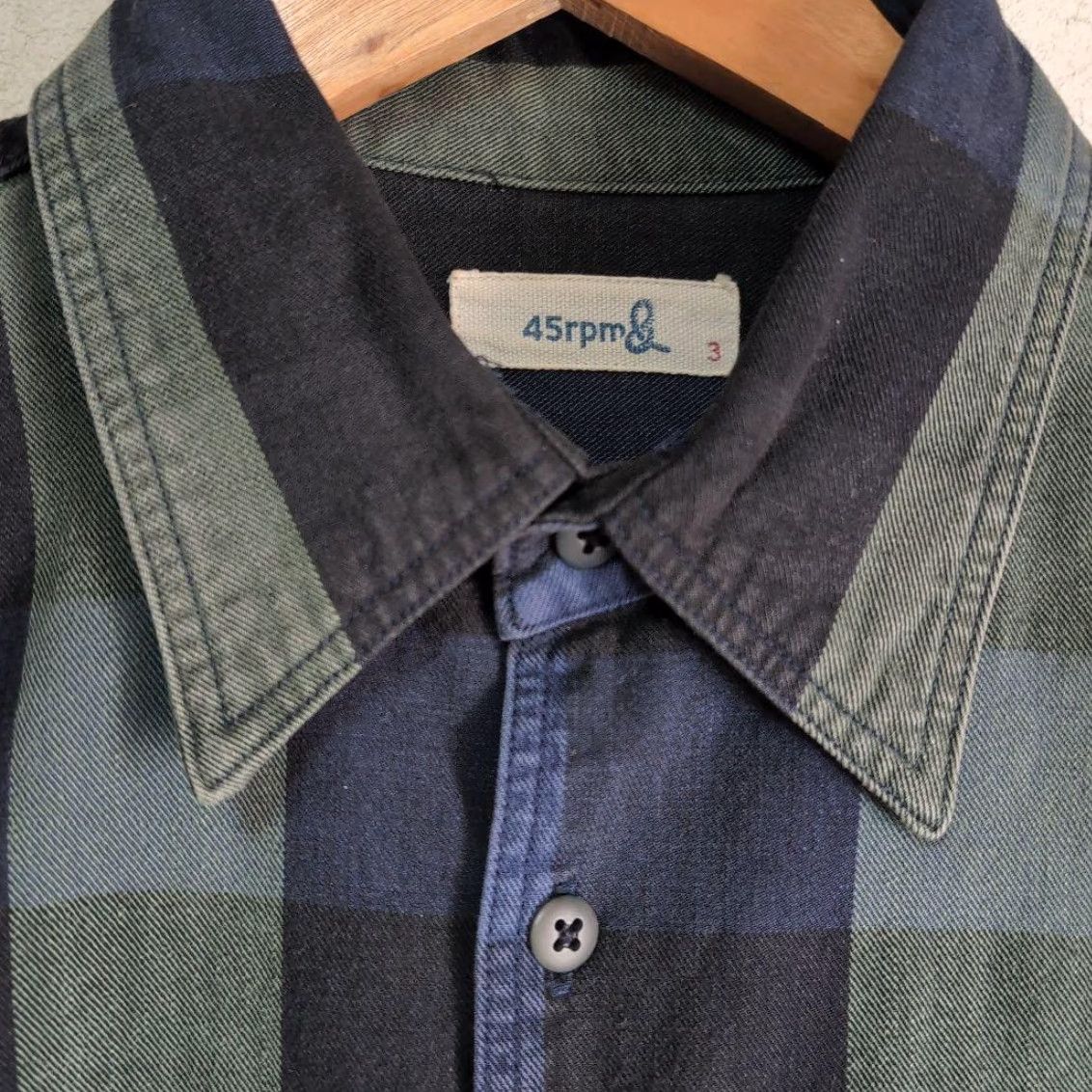 Vintage 45Rpm Big Check Pullover Shirt Size: 3 Navy Green Black Size US S / EU 44-46 / 1 - 2 Thumbnail