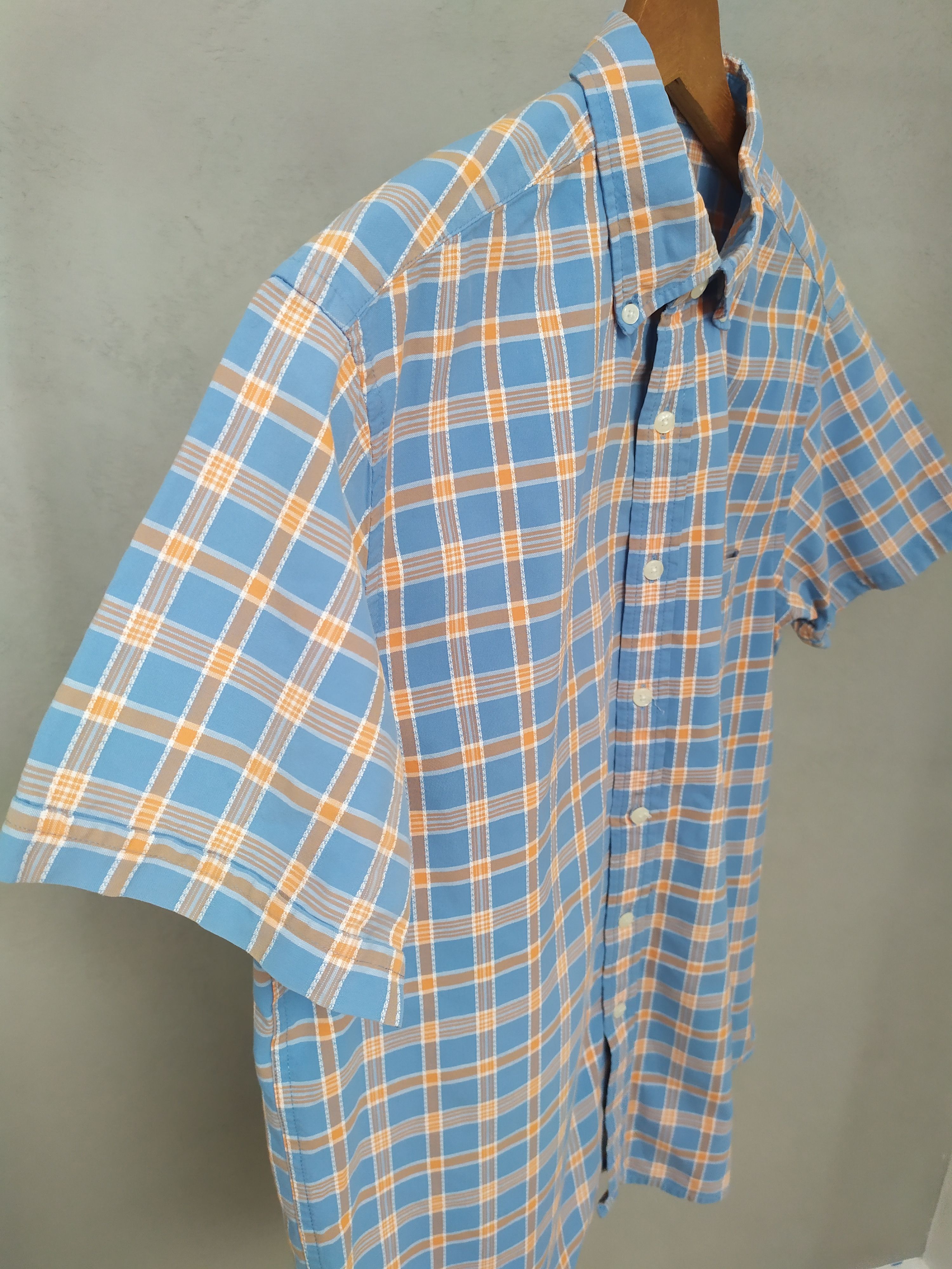 Duck Head Blue Men's Checkered Shirt Duck Head L Cotton Short Sleeve Size US L / EU 52-54 / 3 - 6 Thumbnail