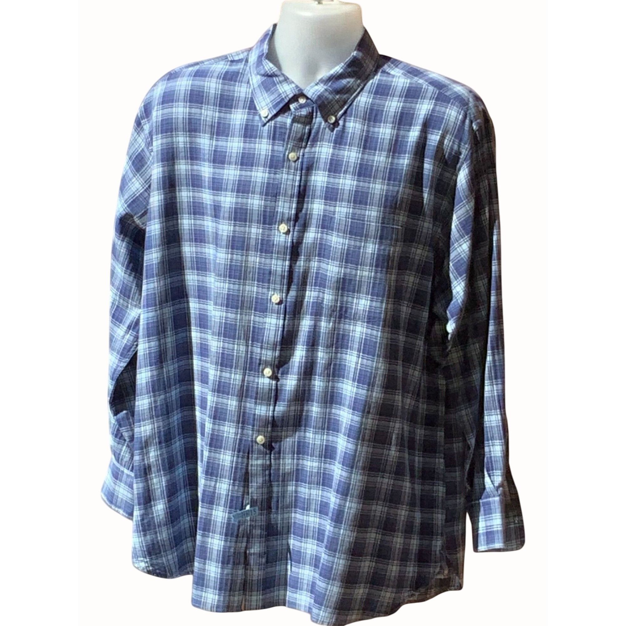 Peter Millar Peter Millar Designer Mens Blue Plaid Long Sleeve Shirt XL Size US XL / EU 56 / 4 - 1 Thumbnail