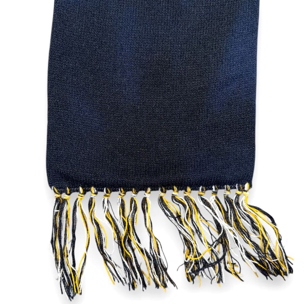 Vintage VINTAGE Ronrico Rum Scarf Black Blue Yellow Orlon Acrylic Knit Swag USA 60s Size ONE SIZE - 4 Thumbnail