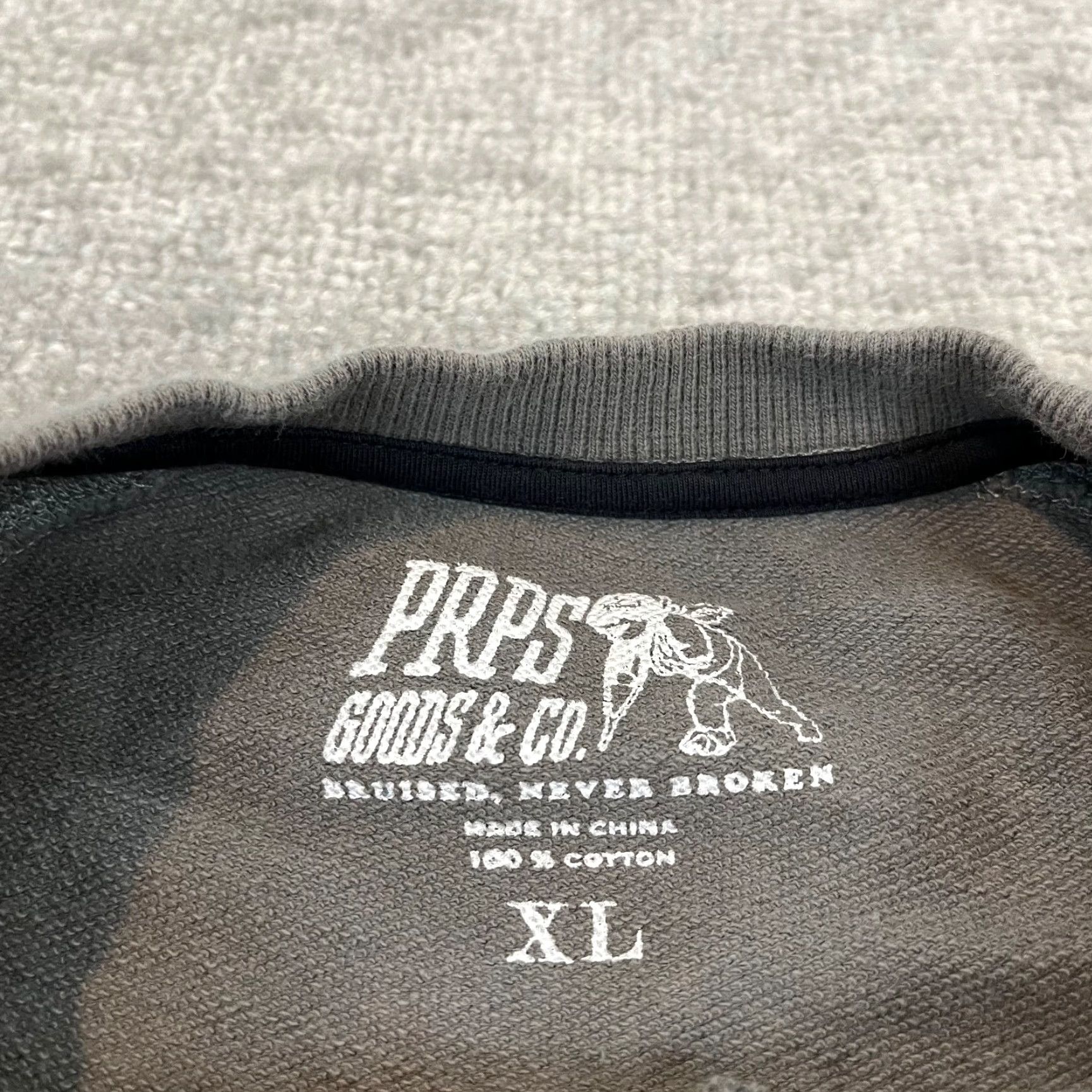 Prps PRPS Pullover Sweatshirt Mens XL Snake Skin Gray Crewneck Elbow Patch Hip Hop Size US XL / EU 56 / 4 - 4 Thumbnail