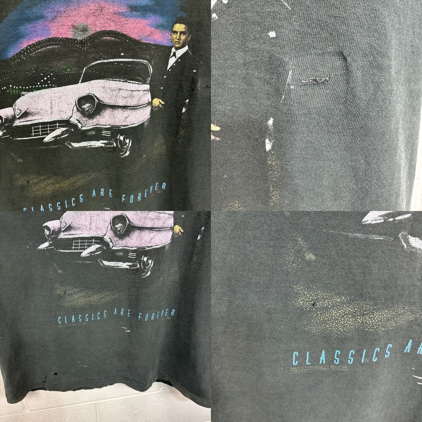 Fruit Of The Loom VINTAGE Elvis Presley Classics Are Forever 1992 T SHIRT XL Black Unisex Short Sleeve Graphic Tee 1990s Rockabilly USA Fruit of the Loom Size US XL / EU 56 / 4 - 8 Thumbnail