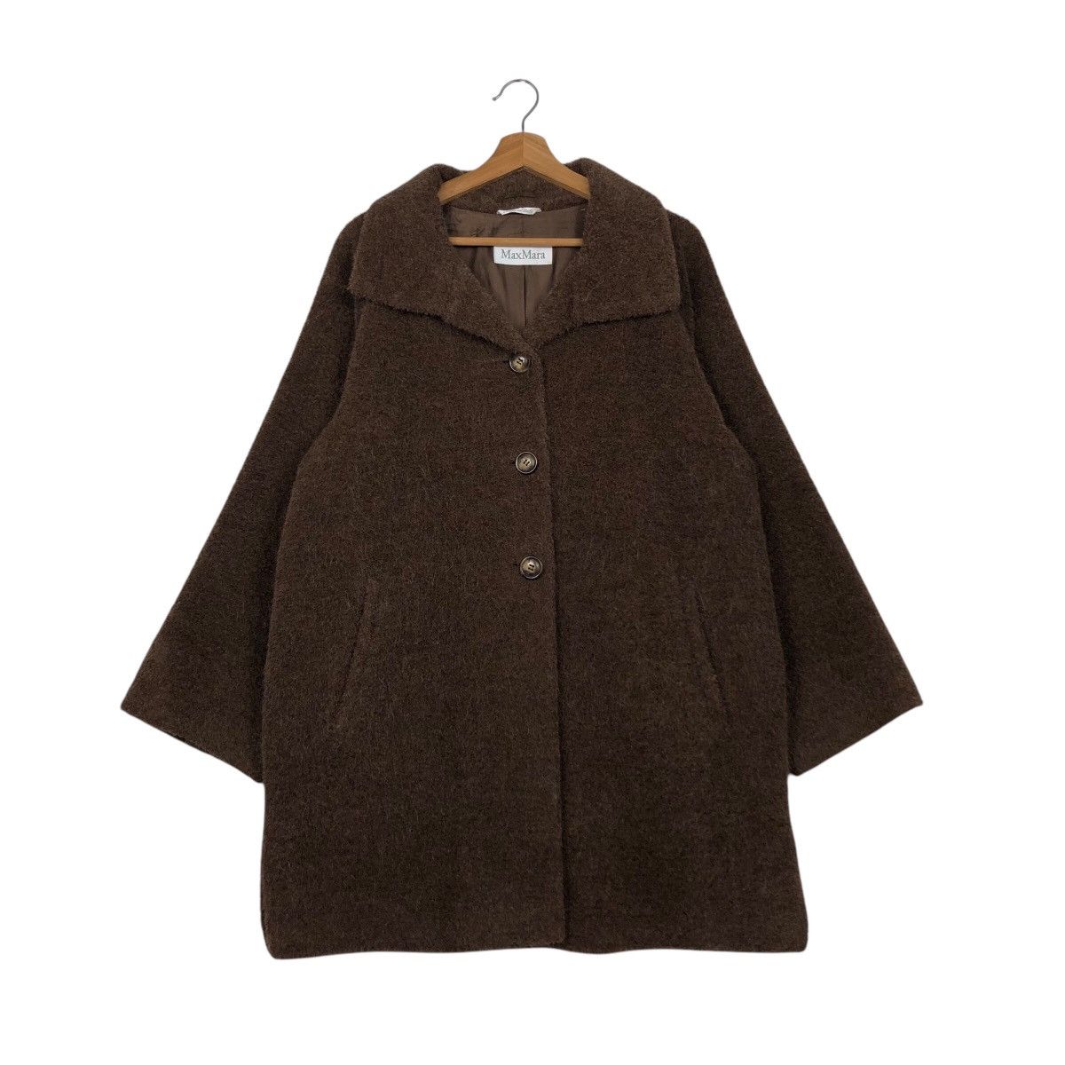 Vintage 📌Vintage Long Jacket Mohair Wool Fur Max Mara Double Breast Size US M / EU 48-50 / 2 - 2 Thumbnail