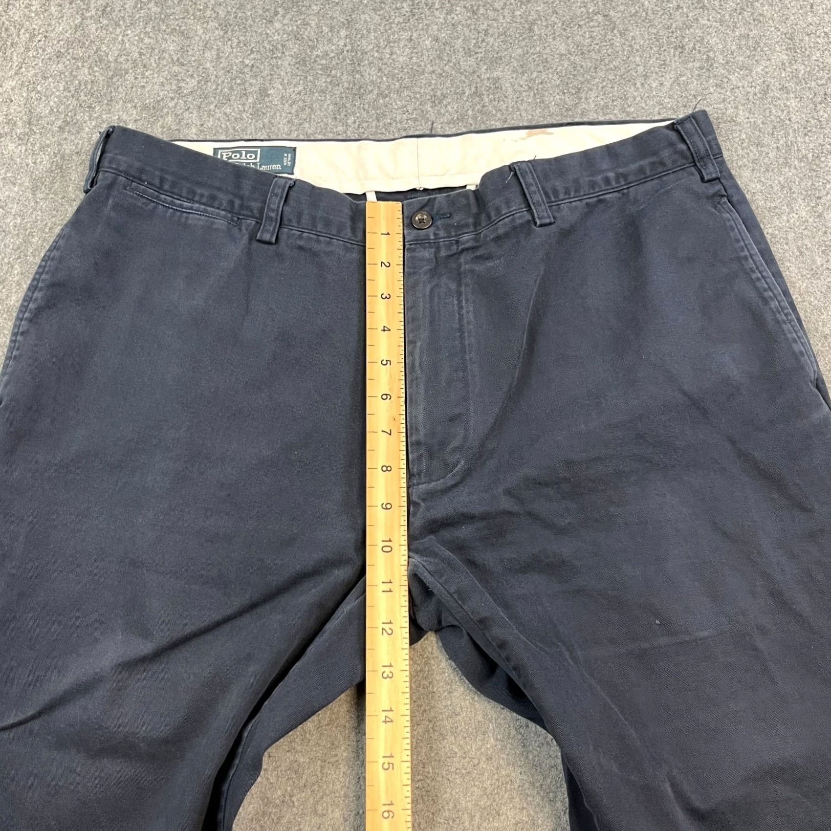 Polo Ralph Lauren VINTAGE Polo Ralph Lauren Chino Trousers Mens Navy Blue 38 Regular 5-Pocket Front Flat Front Tapered Cotton Canvas Pants Size US M / EU 48-50 / 2 - 5 Thumbnail