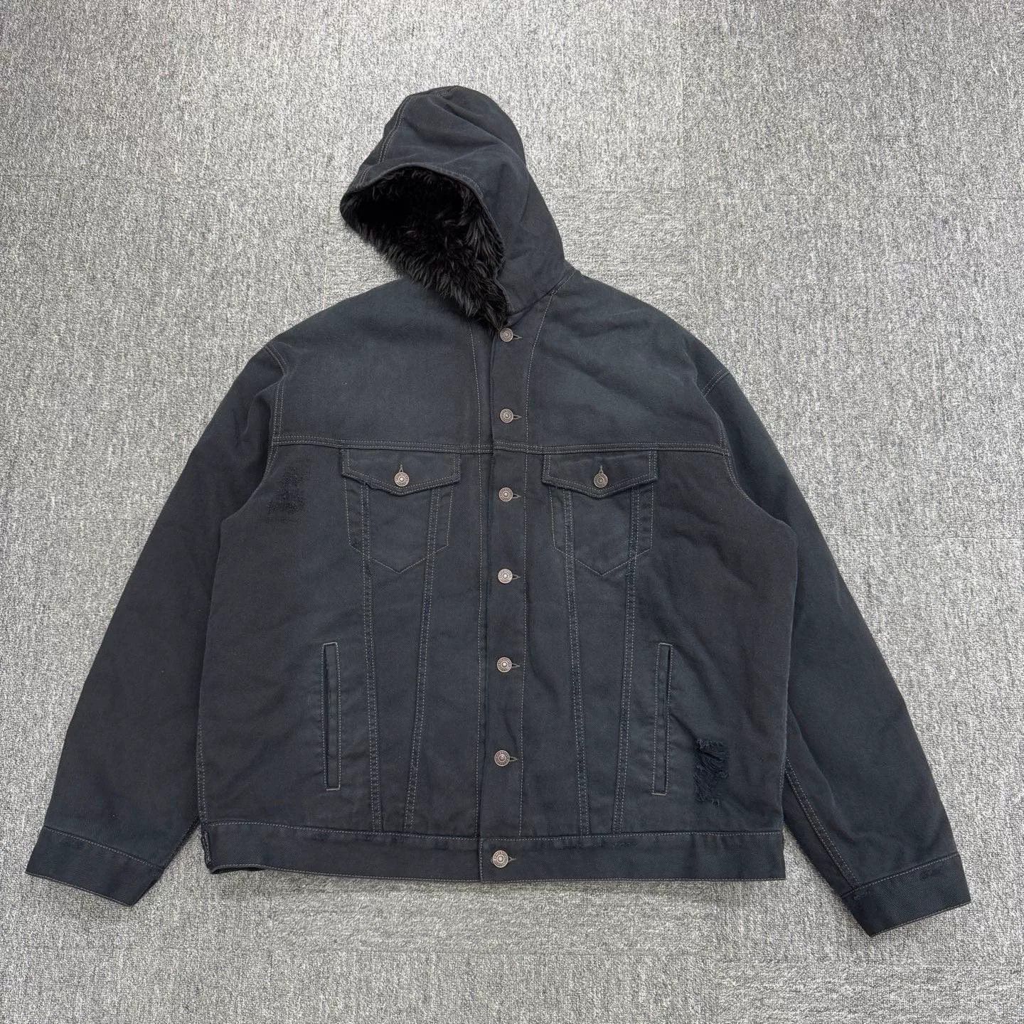 Balenciaga Balenciaga Fur Denim Jacket Size 2 Size US L / EU 52-54 / 3 - 1 Thumbnail