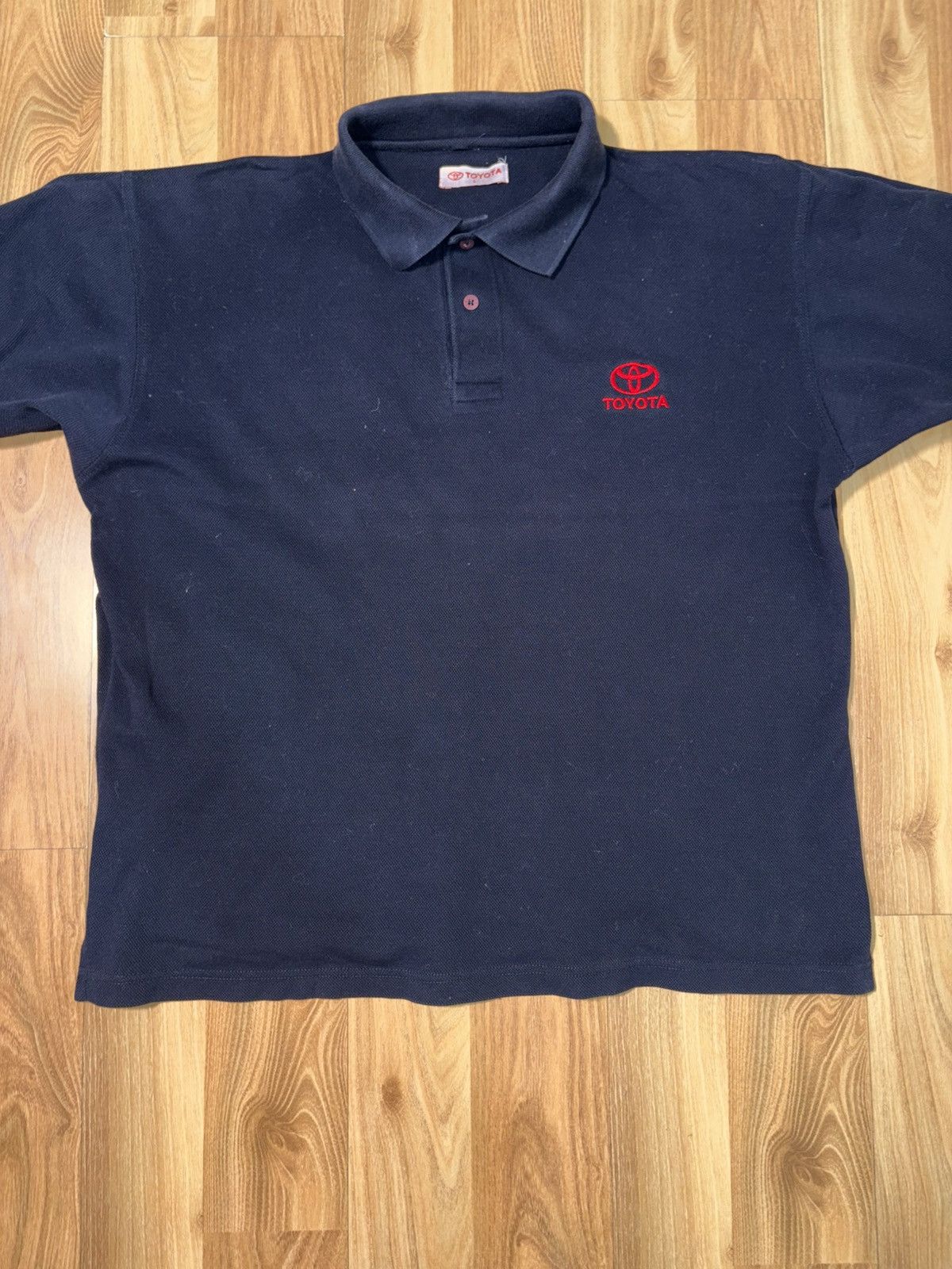 Japanese Brand VTG TOYOTA Corporate Polo Navy Blue - Size L (Fits XL/XXL) Size US L / EU 52-54 / 3 - 3 Thumbnail