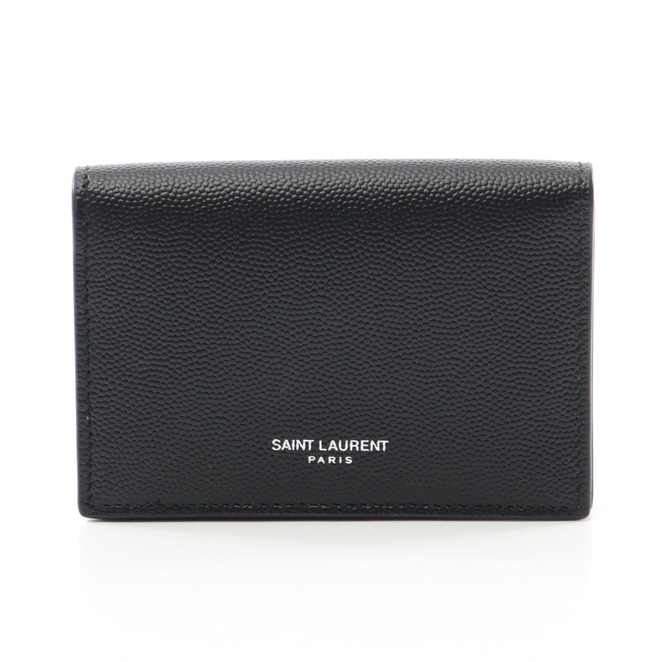 Yves Saint Laurent Yves Saint Laurent Card Case Name Holder Leather Black Size ONE SIZE - 1 Thumbnail