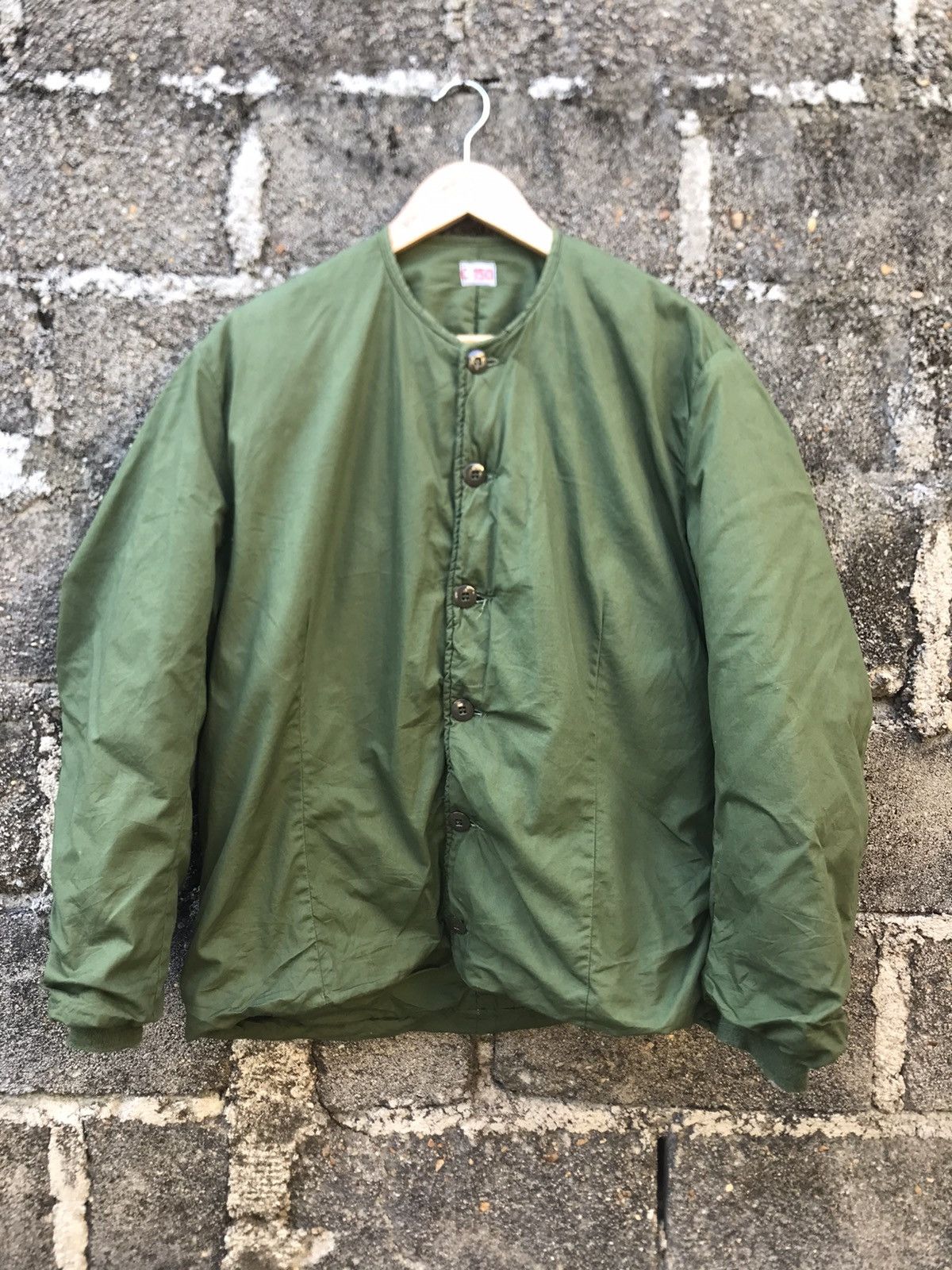 image of Vintage 60S Swedish Army Winter/motorcycle Jacket Liner in Olive Green, Men's (Size Medium)