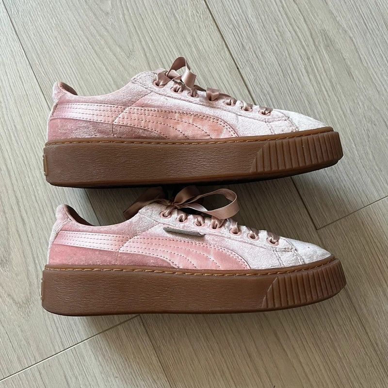 Puma Puma Suede Platform Pink Skateboarding Shoes Size US 6.5 / IT 36.5 - 6 Thumbnail