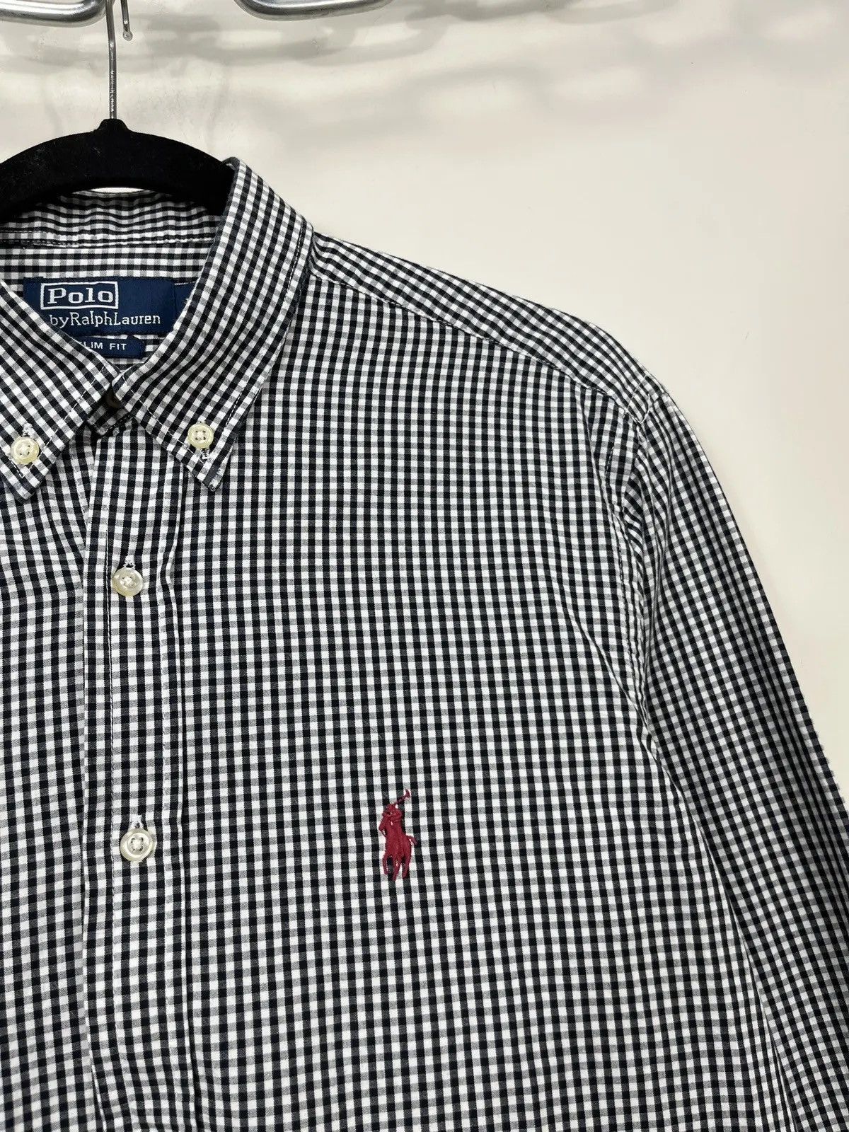 Polo Ralph Lauren × Ralph Lauren × Vintage Vintage Polo Ralph Lauren Checkered Slim Fit Button Up Shirt Size US M / EU 48-50 / 2 - 2 Thumbnail