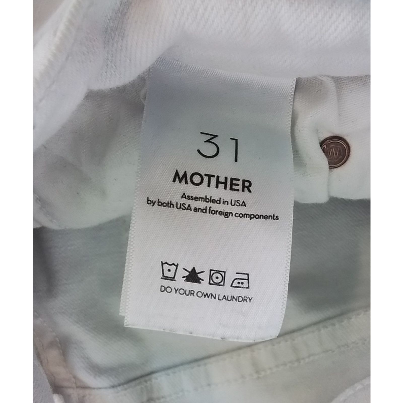 MOTHER Mother Mid Rise Dazzler Jeans Women's 31 x 27 White Size 31" - 7 Thumbnail