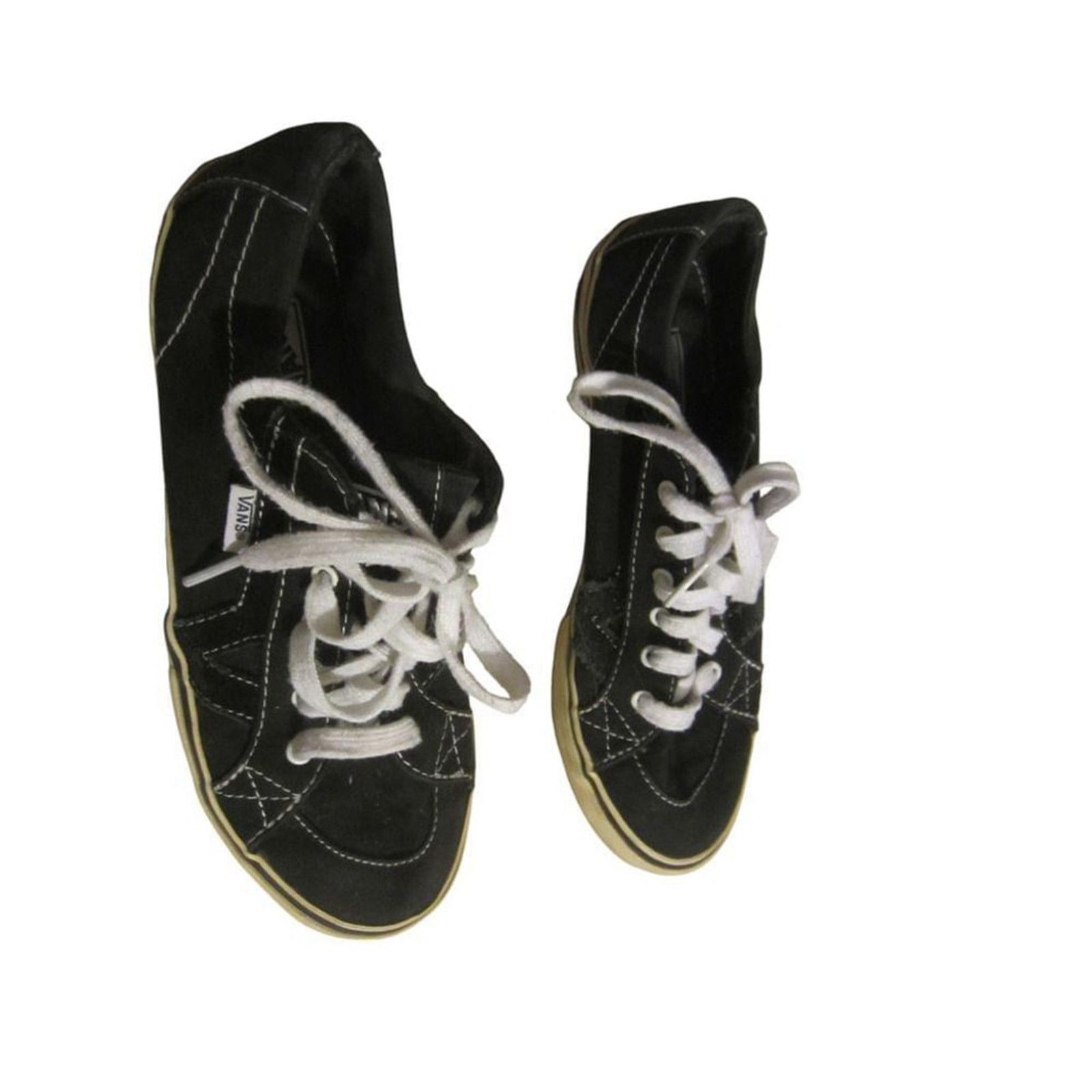 Vans Y2K Streetwear Black Canvas Lace-Up Sneakers VANS Women’s 7 Size US 7 / IT 37 - 4 Thumbnail