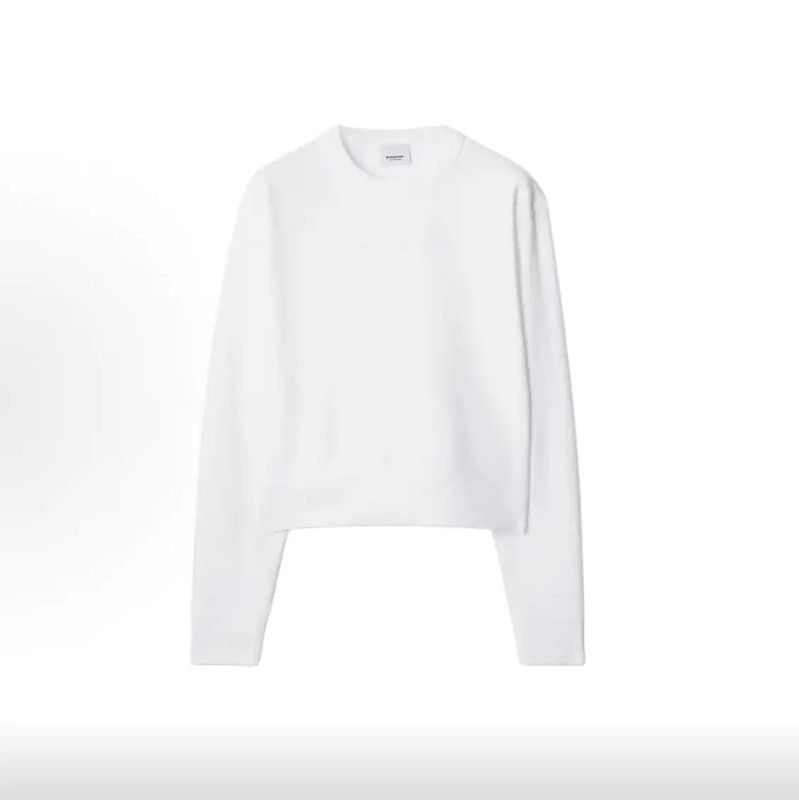 Burberry Burberry Spring Autumn White Logo Cropped Sweatshirt Size M / US 6-8 / IT 42-44 - 1 Thumbnail