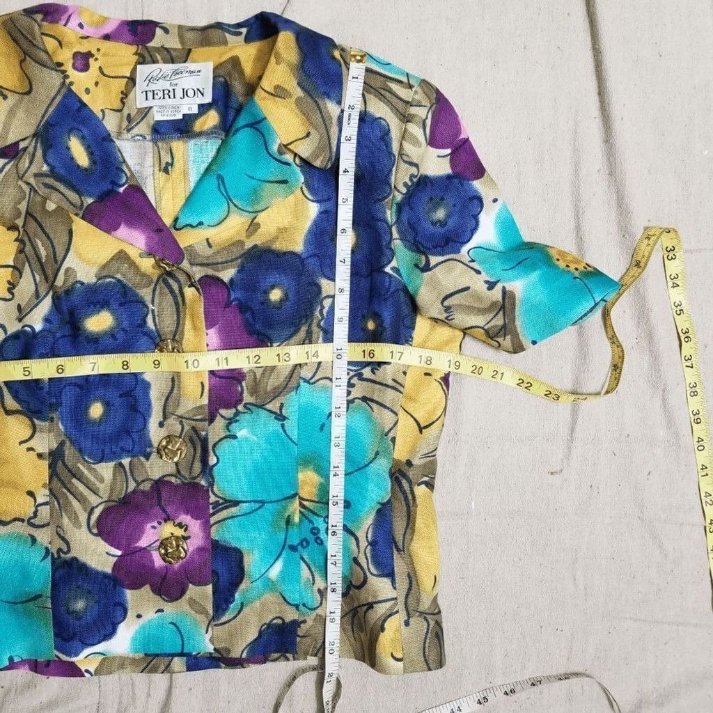 Vintage Rickie Freeman for Teri Jon floral two piece suit sz 8 541 Size M / US 6-8 / IT 42-44 - 3 Thumbnail