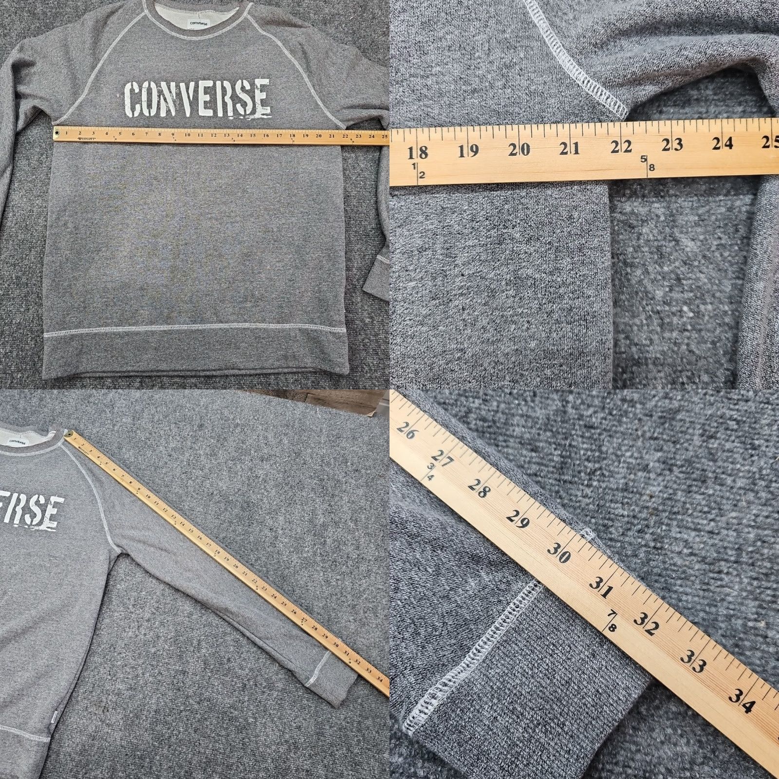 Converse Converse Shirt Men XL Grey Long Sleeve Sweatshirt Logo Over Stitch Pull Over Size US XL / EU 56 / 4 - 8 Thumbnail