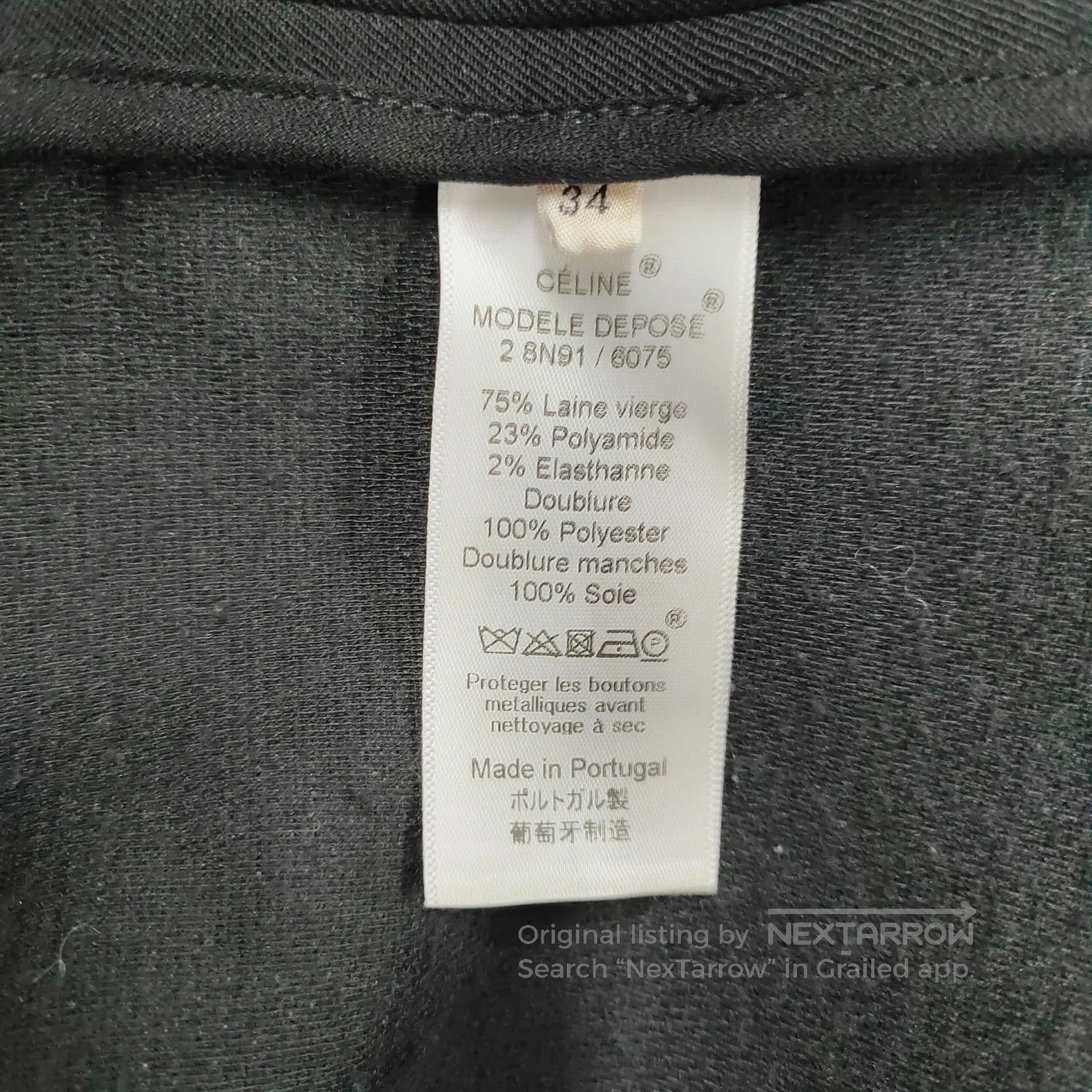 Celine CELINE Black Wool Bell Sleeve Outwear Jacket| Size XXS / US 00 / IT 34 - 4 Thumbnail