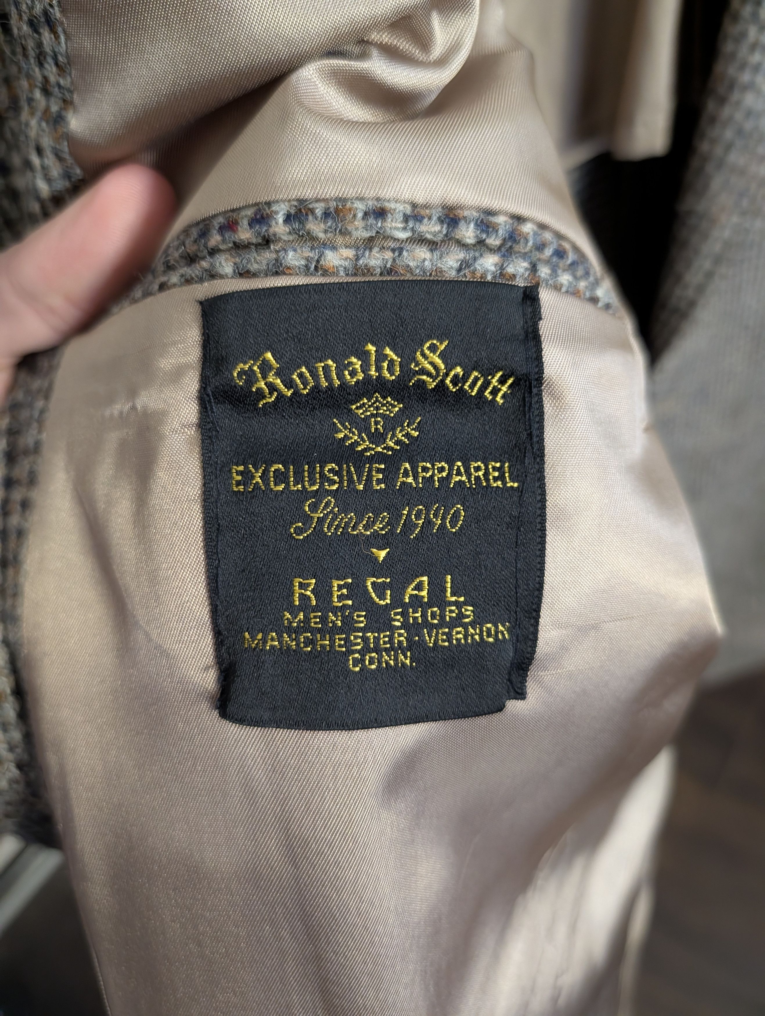 Harris Tweed Vintage speckled knit Scottish wool custom jacket Size 48R - 12 Thumbnail