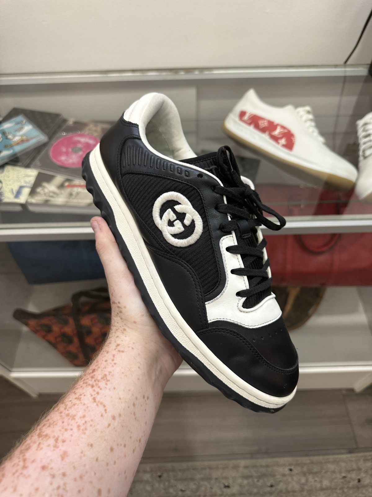 image of Gucci Mac80 Sneakers in Black/White, Men's