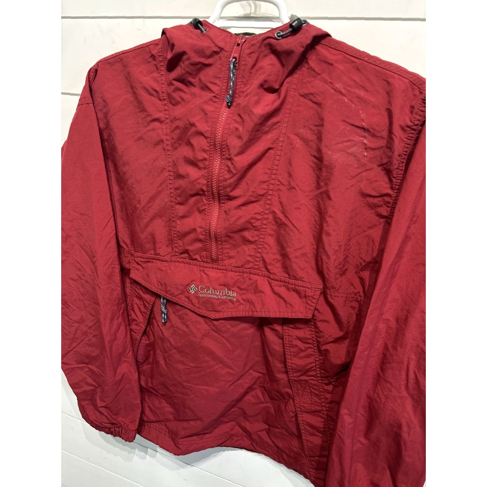 Vintage VINTAGE Columbia Windbreaker Jacket Mens Red 90s Medium M Zip Pullover Coat Jan 90s Mens Size US M / EU 48-50 / 2 - 2 Thumbnail
