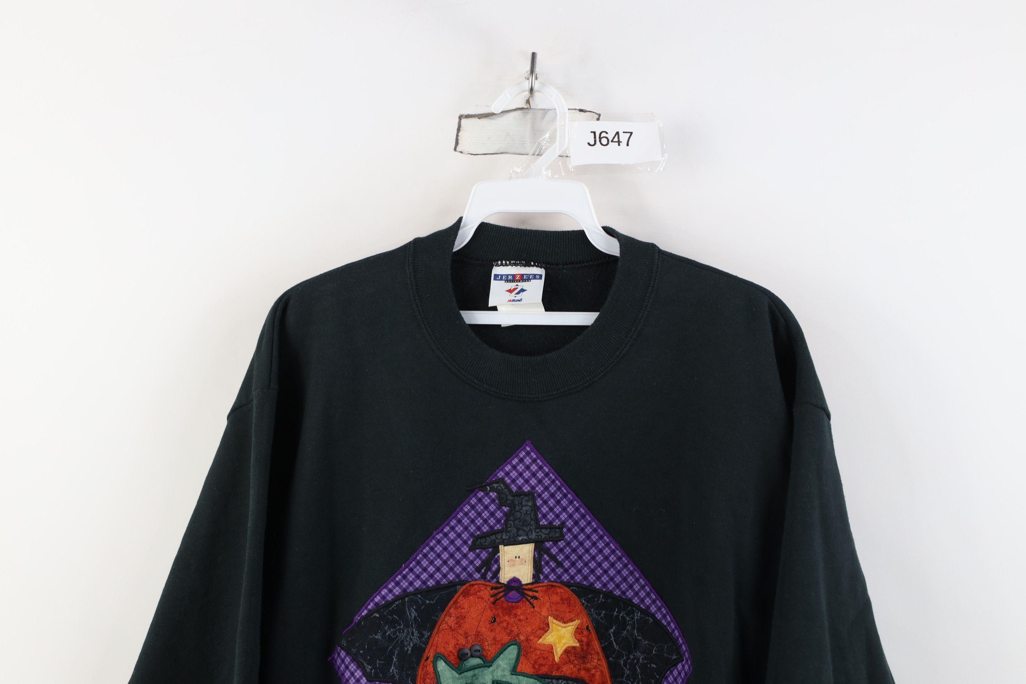Vintage Vintage 90s Streetwear Halloween Witch Frog Sweatshirt Black Size M / US 6-8 / IT 42-44 - 2 Thumbnail