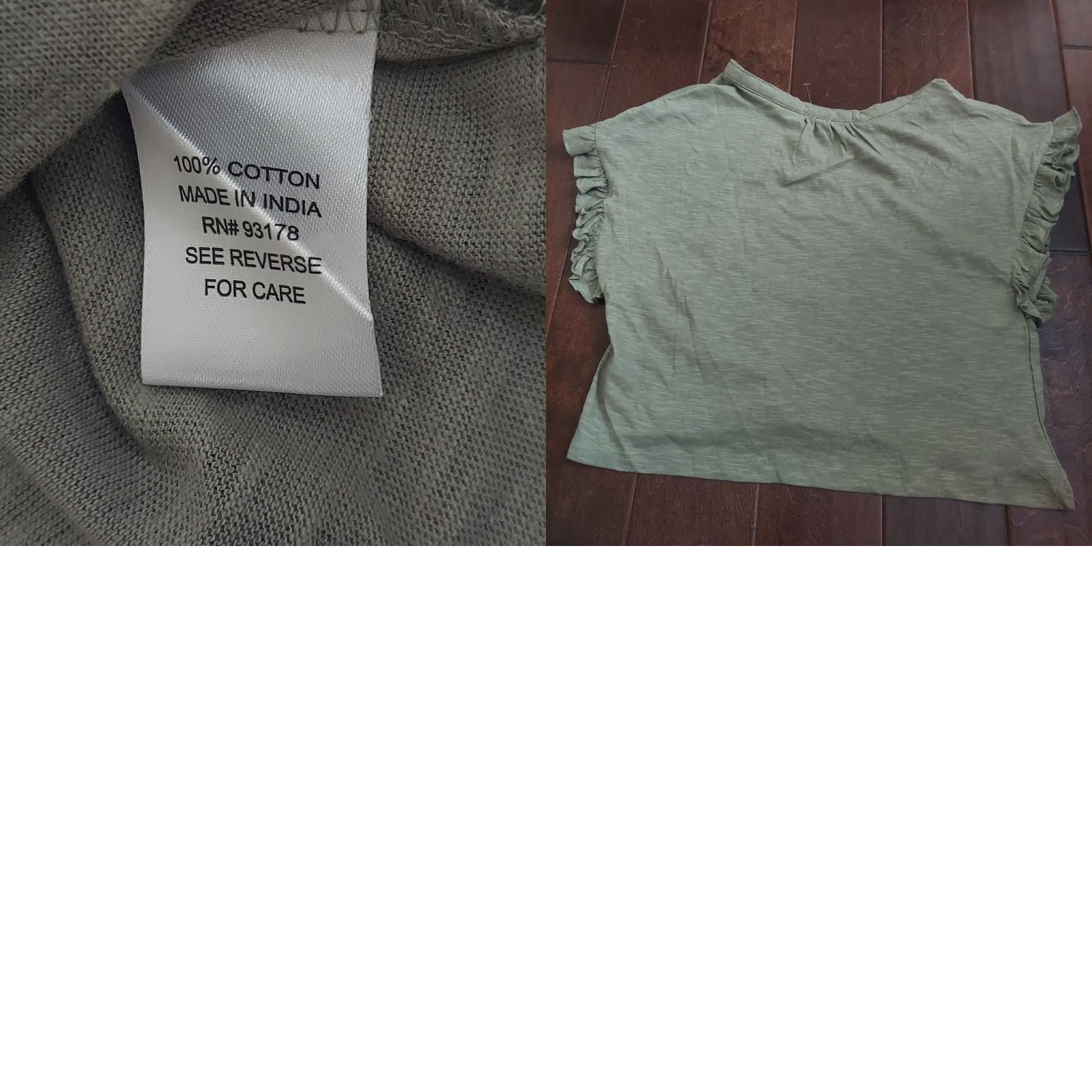 Olive Chelsea & Theodore Women's Blouse Short Sleeve V-Neck Light Olive Green M NWT MSRP 48 Size M / US 6-8 / IT 42-44 - 9 Thumbnail