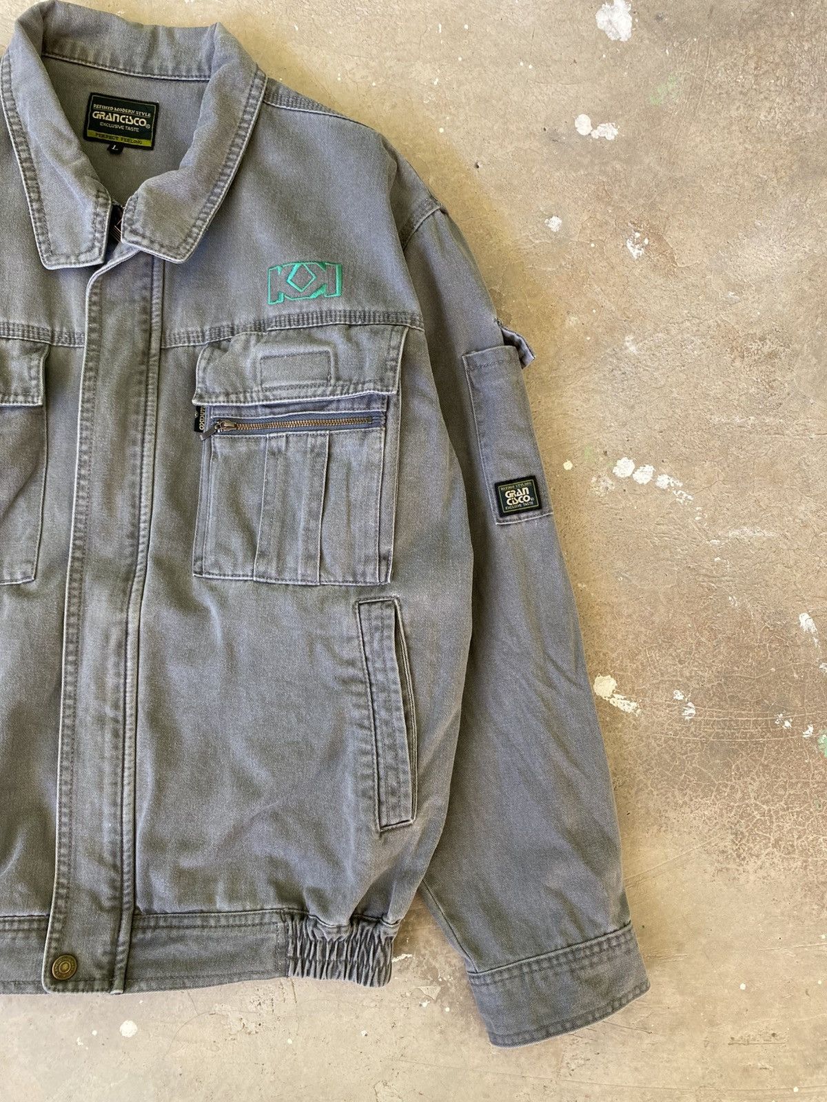 Japanese Brand Grancisco Japanese Workwear Utility Jacket Gray Size US L / EU 52-54 / 3 - 2 Thumbnail