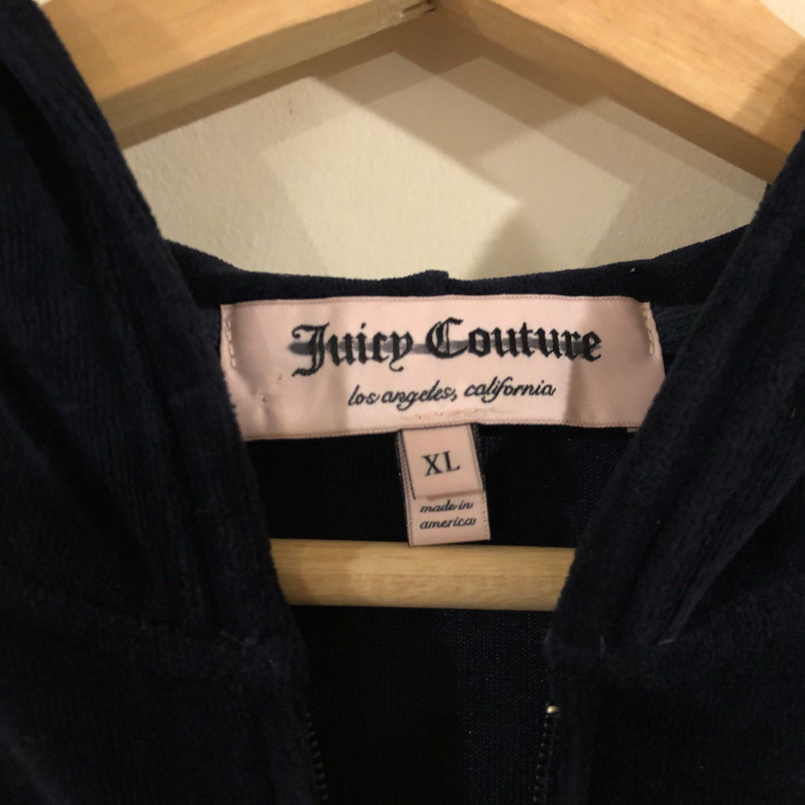 Juicy Couture Jeans Vintage Velvet Velour Hoodie Women's Y2K Retro Size XL / US 12-14 / IT 48-50 - 2 Thumbnail
