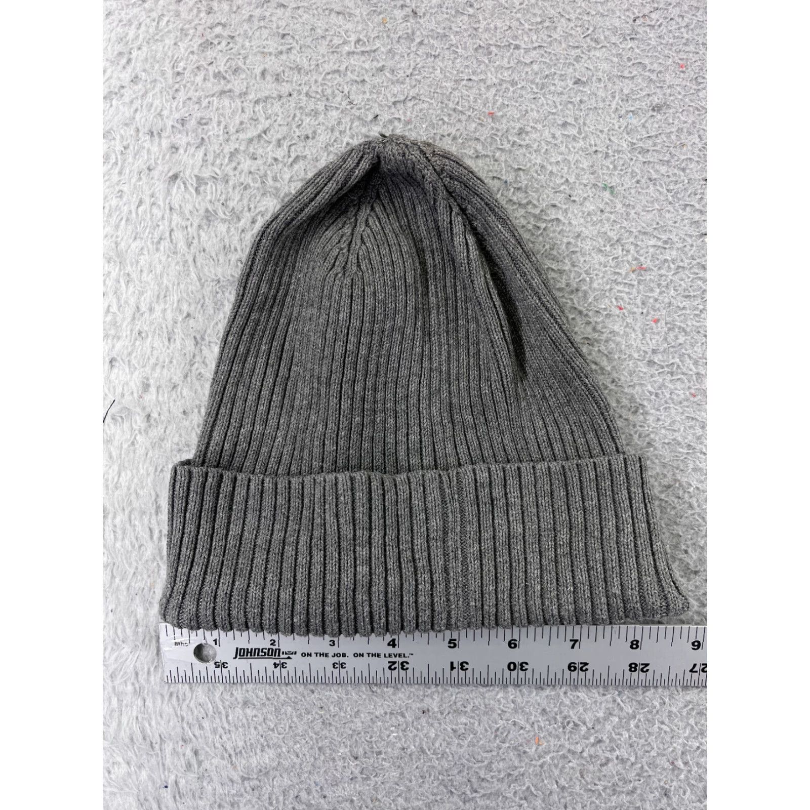 Vintage Beanie Toque Adult One Size Gray Knit Cotton Blend Winter Snow Ski Size ONE SIZE - 2 Thumbnail