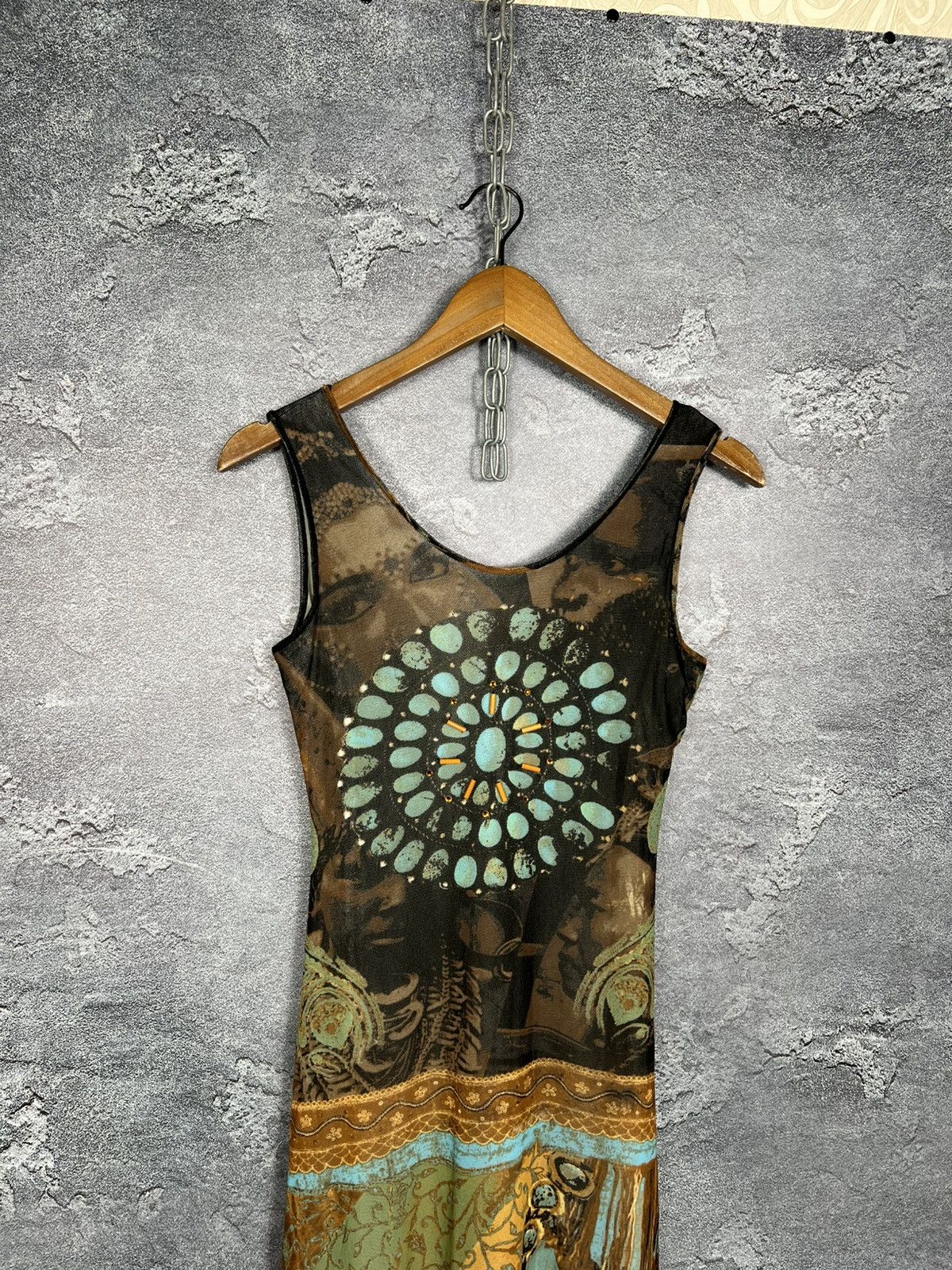 Vintage Vintage KFC All Over Print Mesh Maxi Dress JPG Style Size L / US 10 / IT 46 - 2 Thumbnail