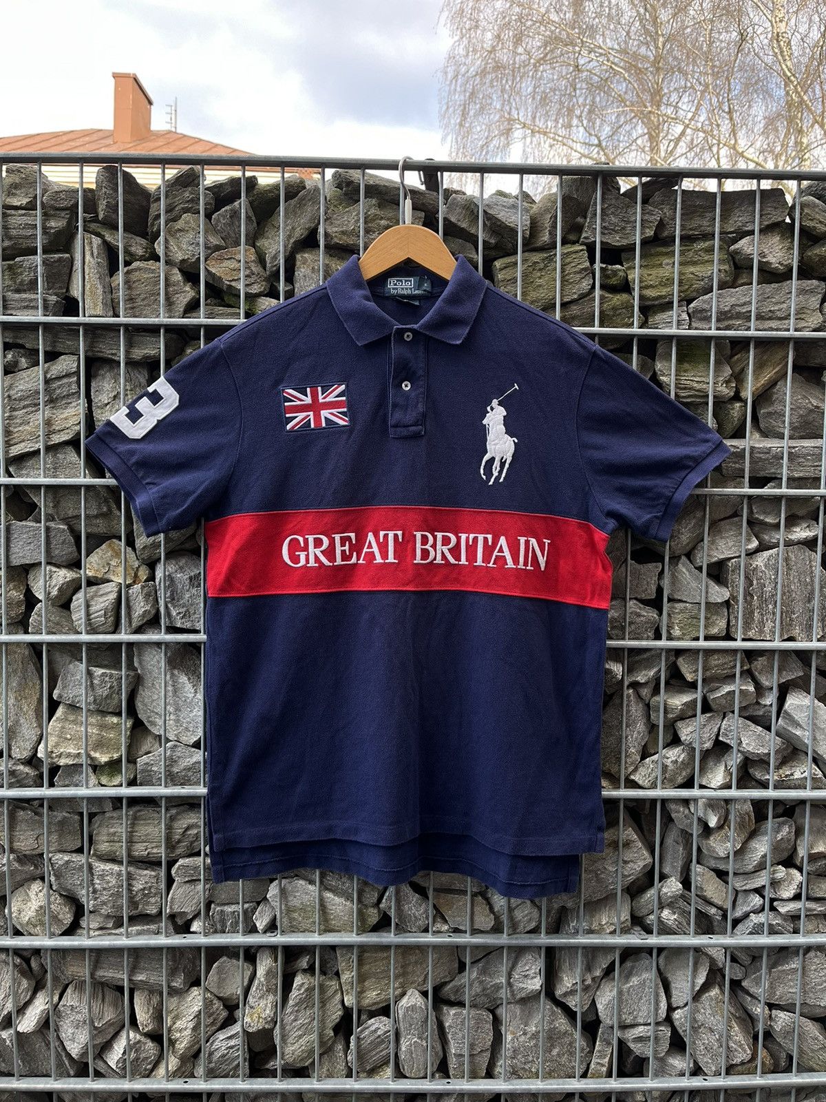 Pre-owned Polo Ralph Lauren X Ralph Lauren Vintage 90's Polo Ralph Laurent Great Britain Chief Keef In Blue