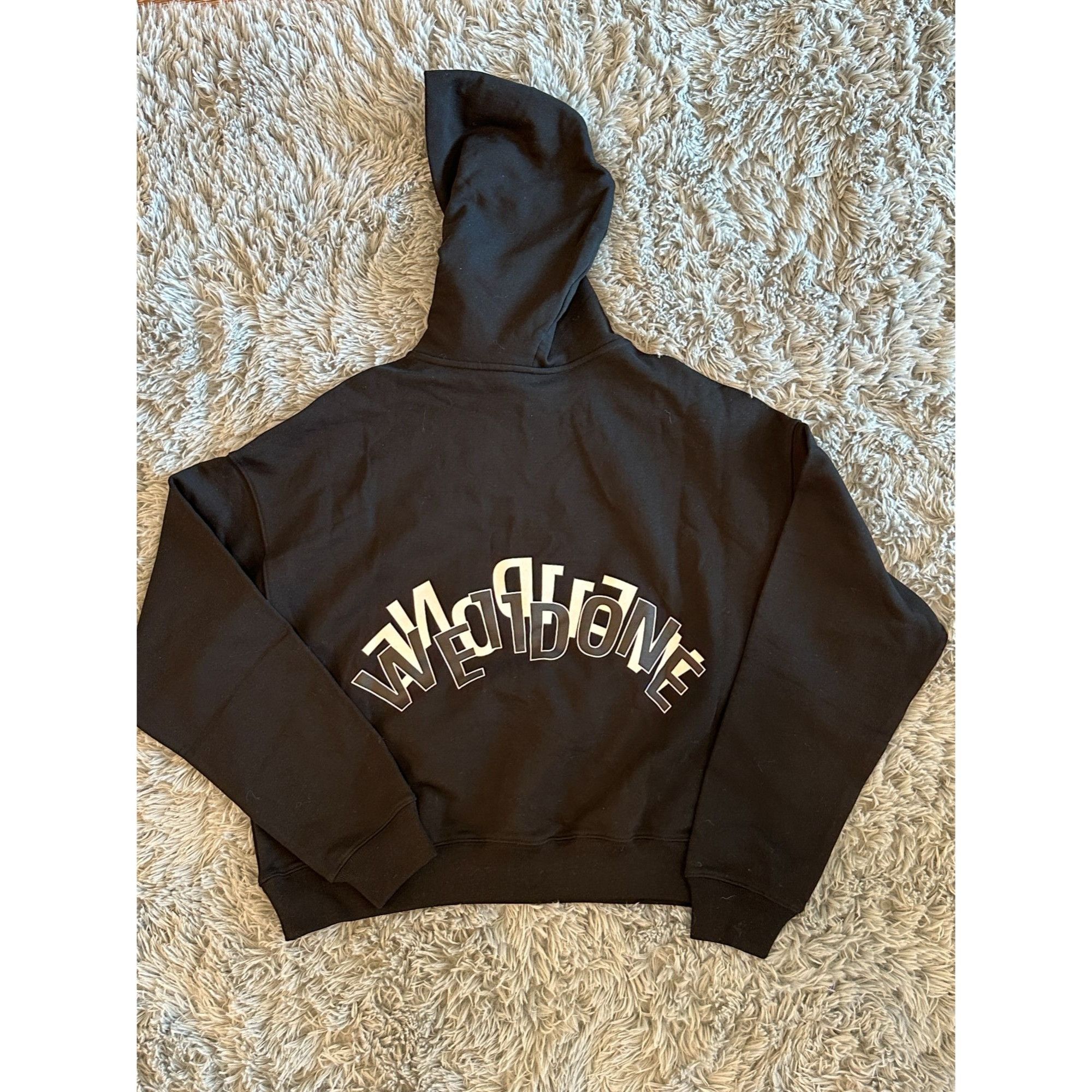 WE11DONE We11Done Black Graphic Logo Hoodie XS 100% Cotton Size XS / US 0-2 / IT 36-38 - 2 Thumbnail