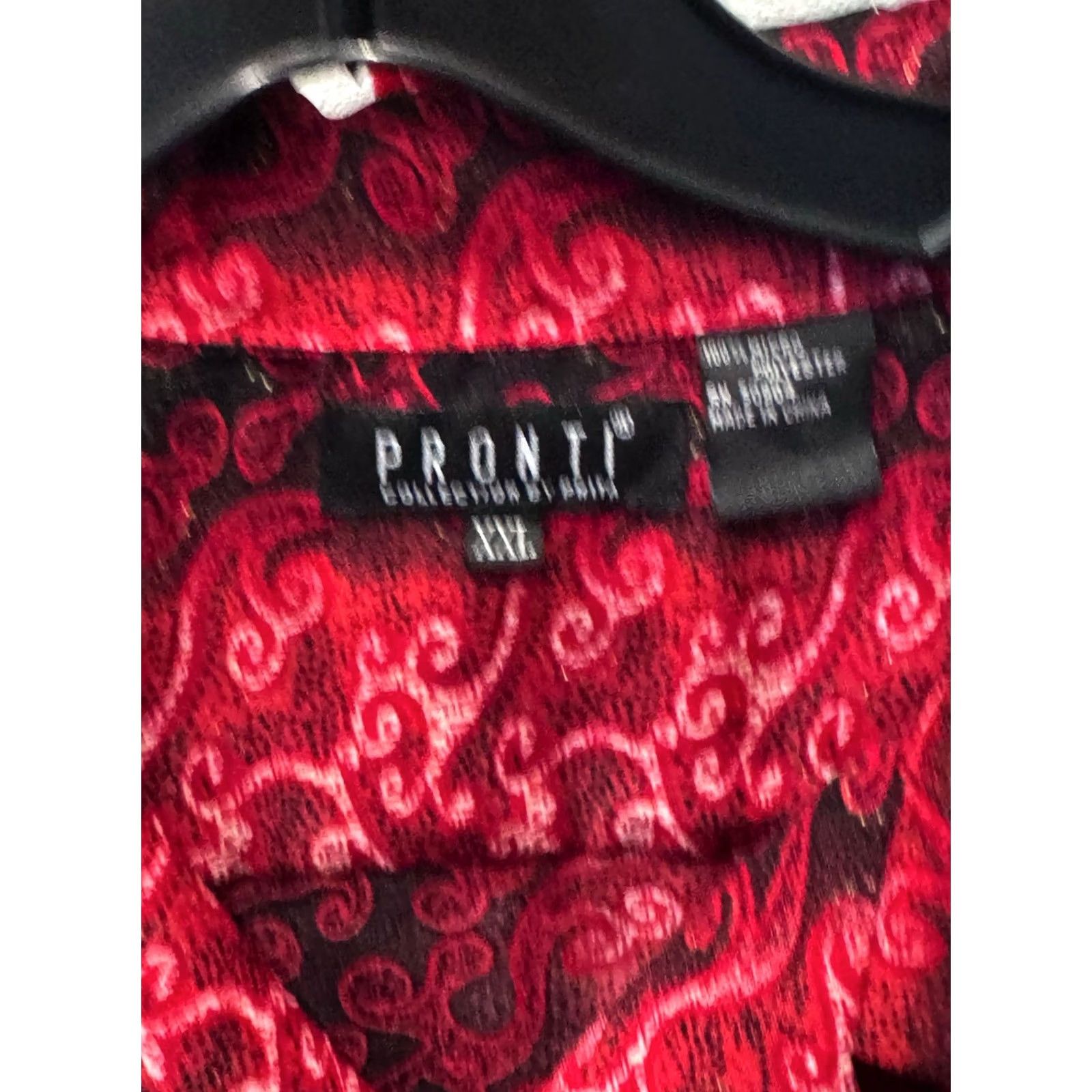 Vintage WILD Red Paisley Micro Poly LONG SLEEVE SHIRT Pronti 2XL 18 x 37/38 Mens Size US XXL / EU 58 / 5 - 6 Thumbnail