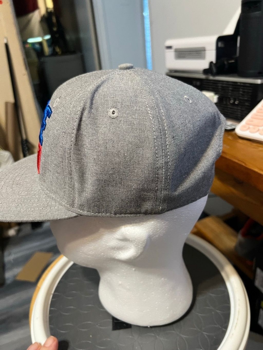 Other Men's Dude Perfect Gray Blue Snapback Hat One Size Size ONE SIZE - 2 Thumbnail