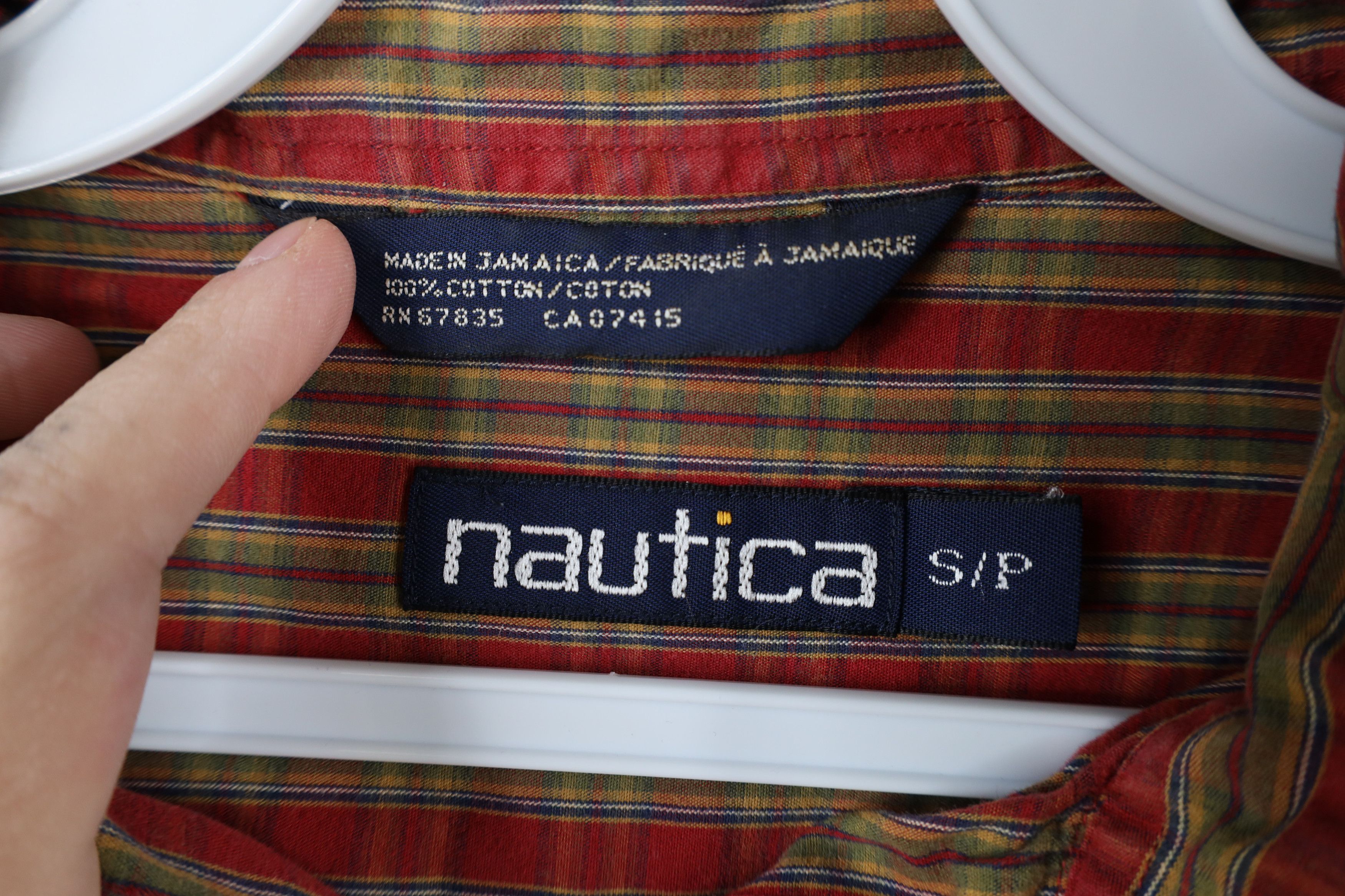 Nautica × Vintage Vintage 90s Nautica Collared Button Down Shirt Plaid Cotton Size US S / EU 44-46 / 1 - 9 Thumbnail
