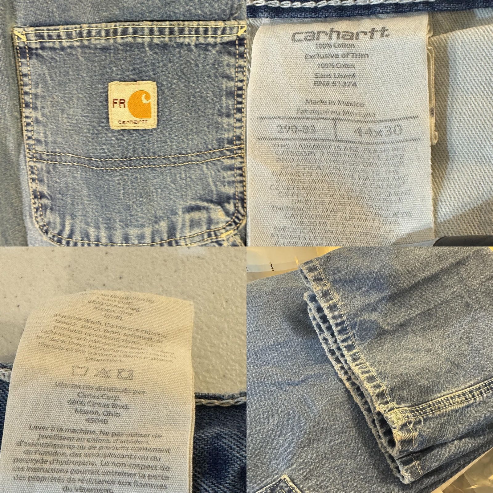 Carhartt VINTAGE Carhartt FR Work Jeans Mens 44x28 CAT2 Arc Flash Denim Workwear 44x28 Blue Denim Relaxed Work Fit Regular Mens Size US 44 / EU 60 - 8 Thumbnail