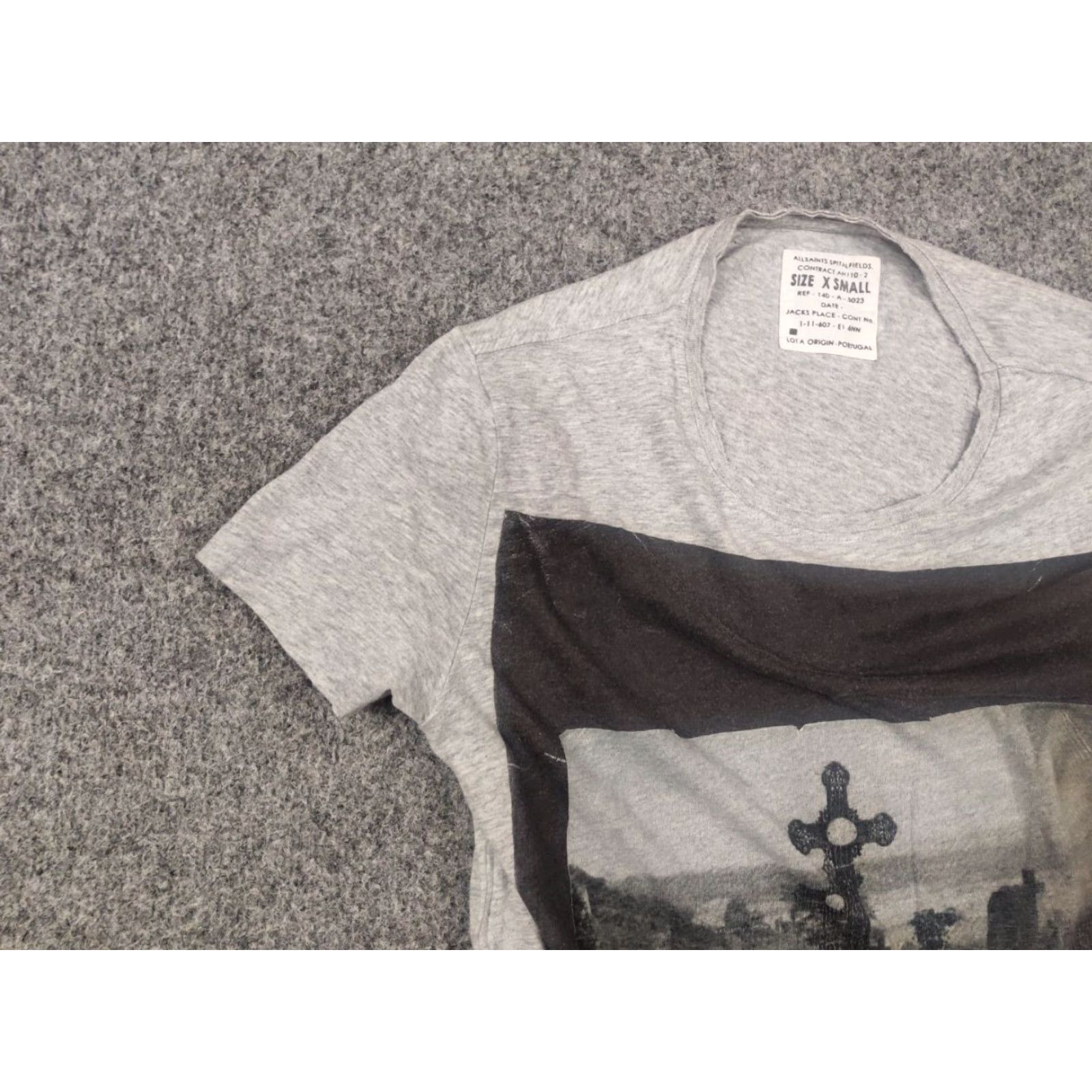 Allsaints Allsaints Spitalfields T-Shirt Gray Logo Art Skull Shirt Mens XS Casual Graphic Print Short Sleeve Crew Neck Size US XS / EU 42 / 0 - 7 Thumbnail