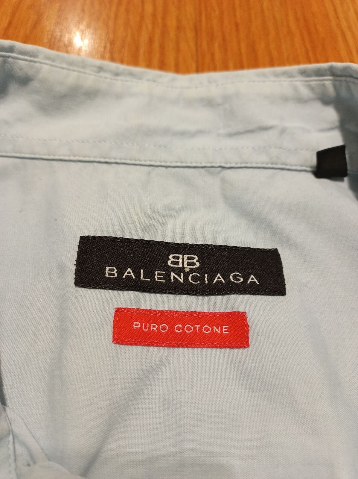 Balenciaga × Designer Balenciaga Mens Dress Shirt Blue size 44 / 17.5 Size 44R - 3 Thumbnail