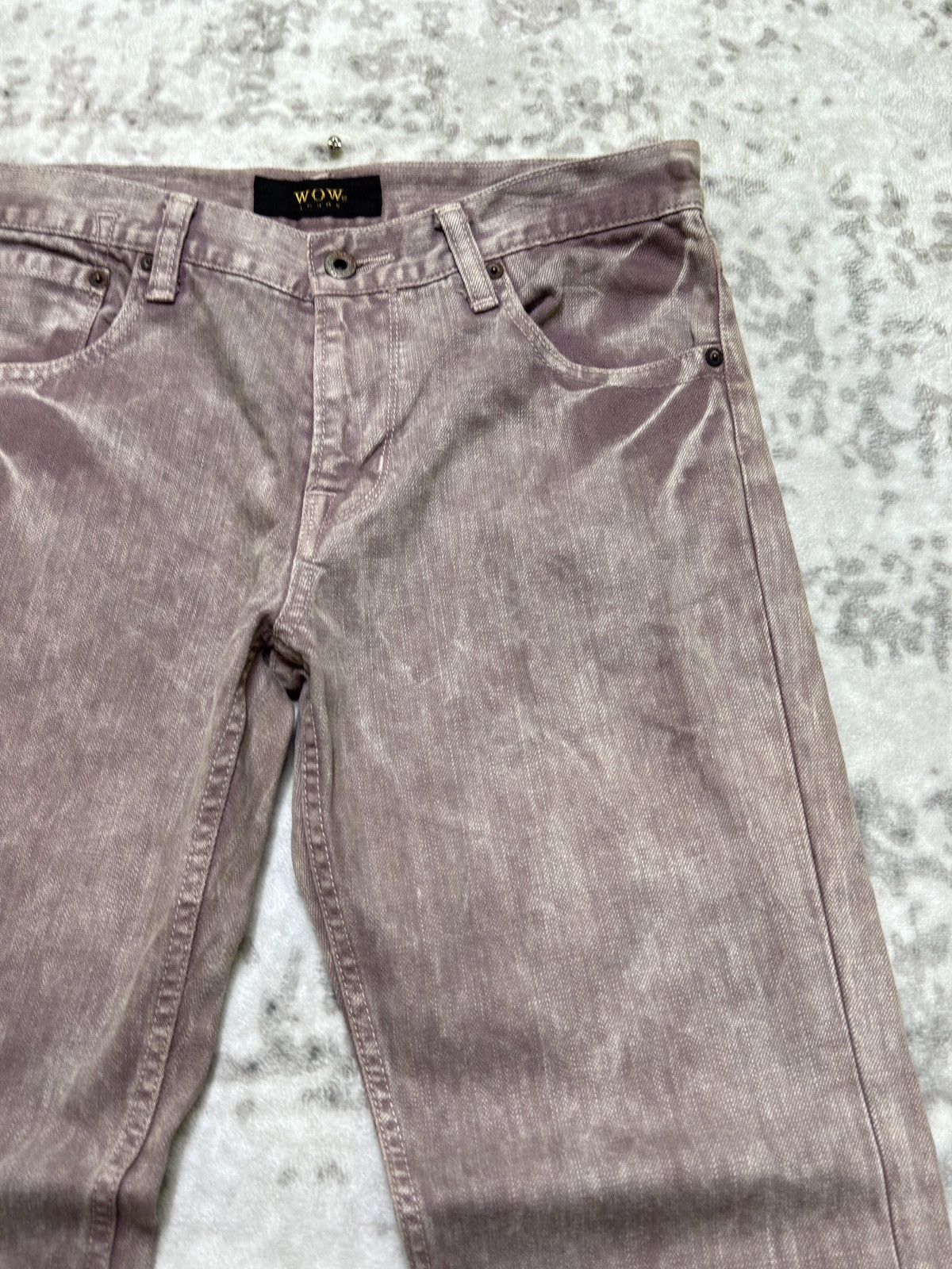 If Six Was Nine Vintage Flared WOW Jeans Acid Wash Purple Denim Size US 30 / EU 46 - 5 Thumbnail