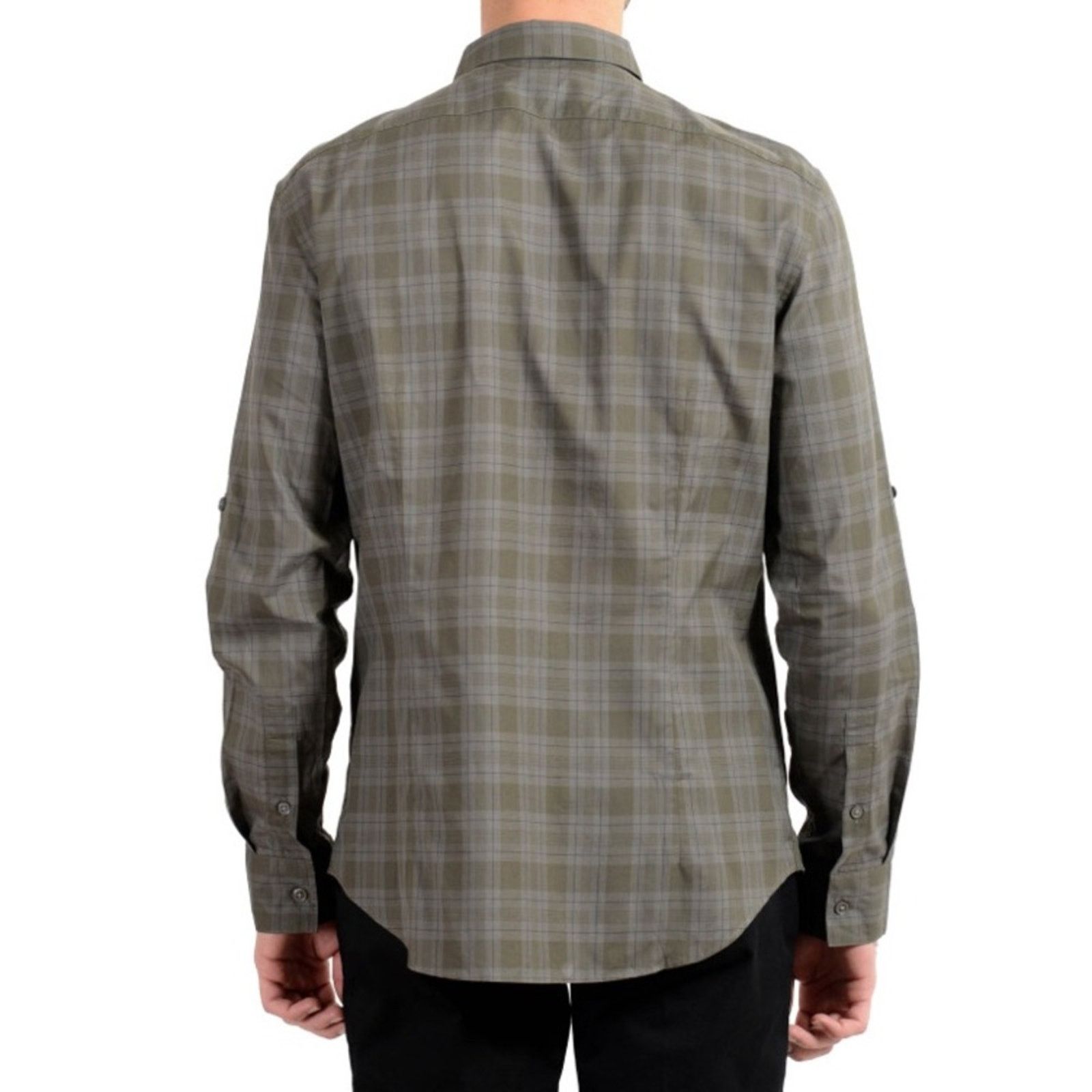 John Varvatos New JOHN VARVATOS $250 Olive Black Plaid Men's Shirt XL Size US XL / EU 56 / 4 - 11 Thumbnail