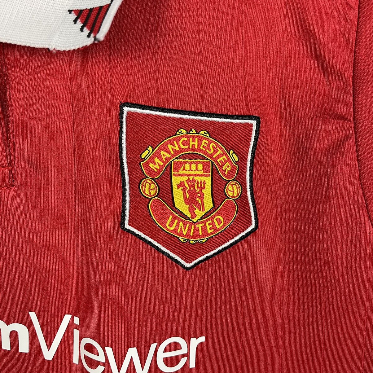 Adidas Adidas Manchester United 22/23 Soccer Jersey Polo Home Kit Size L / US 10 / IT 46 - 3 Thumbnail